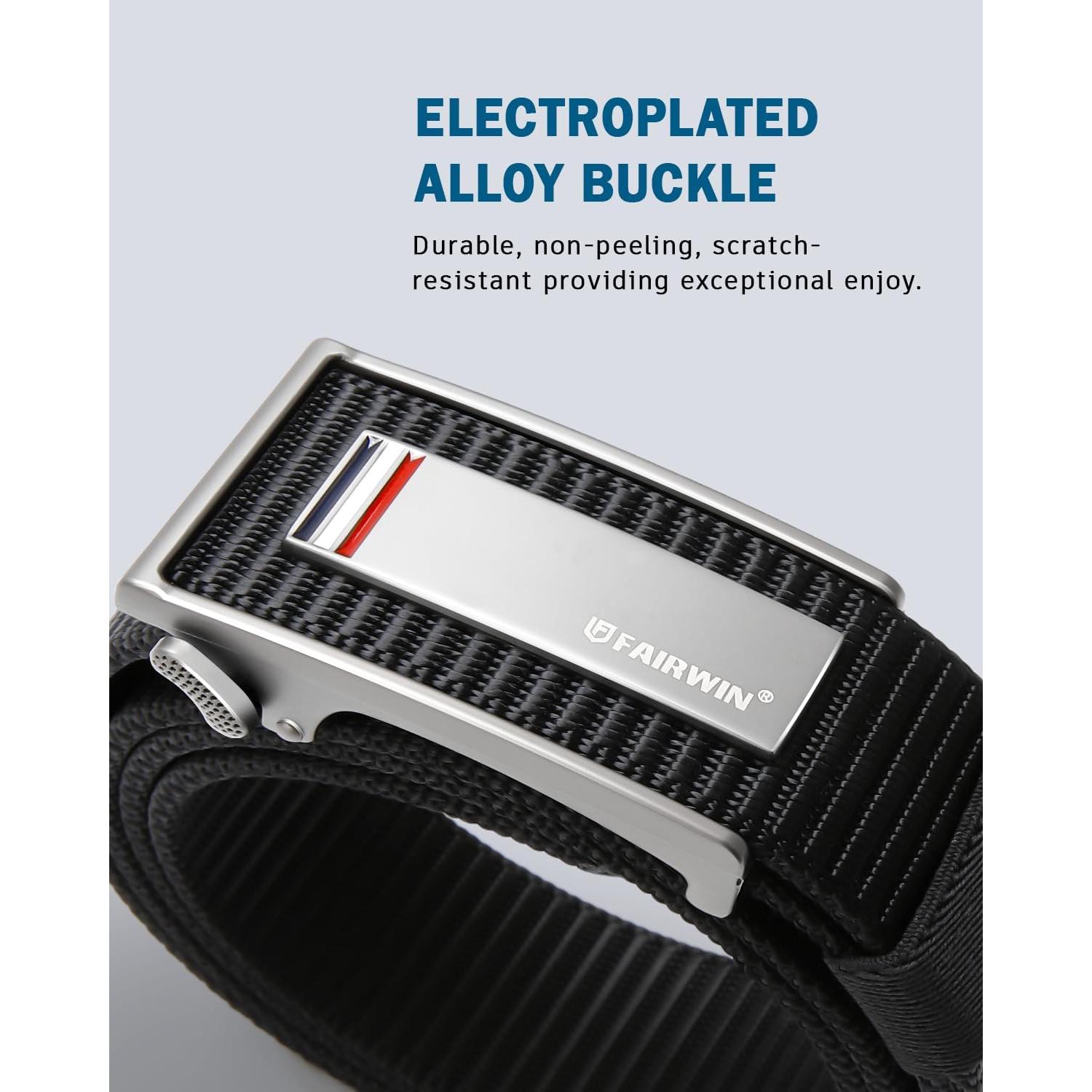 Cinturón de Golf FAIRWIN de Nylon Ajustable para Jeans Negro