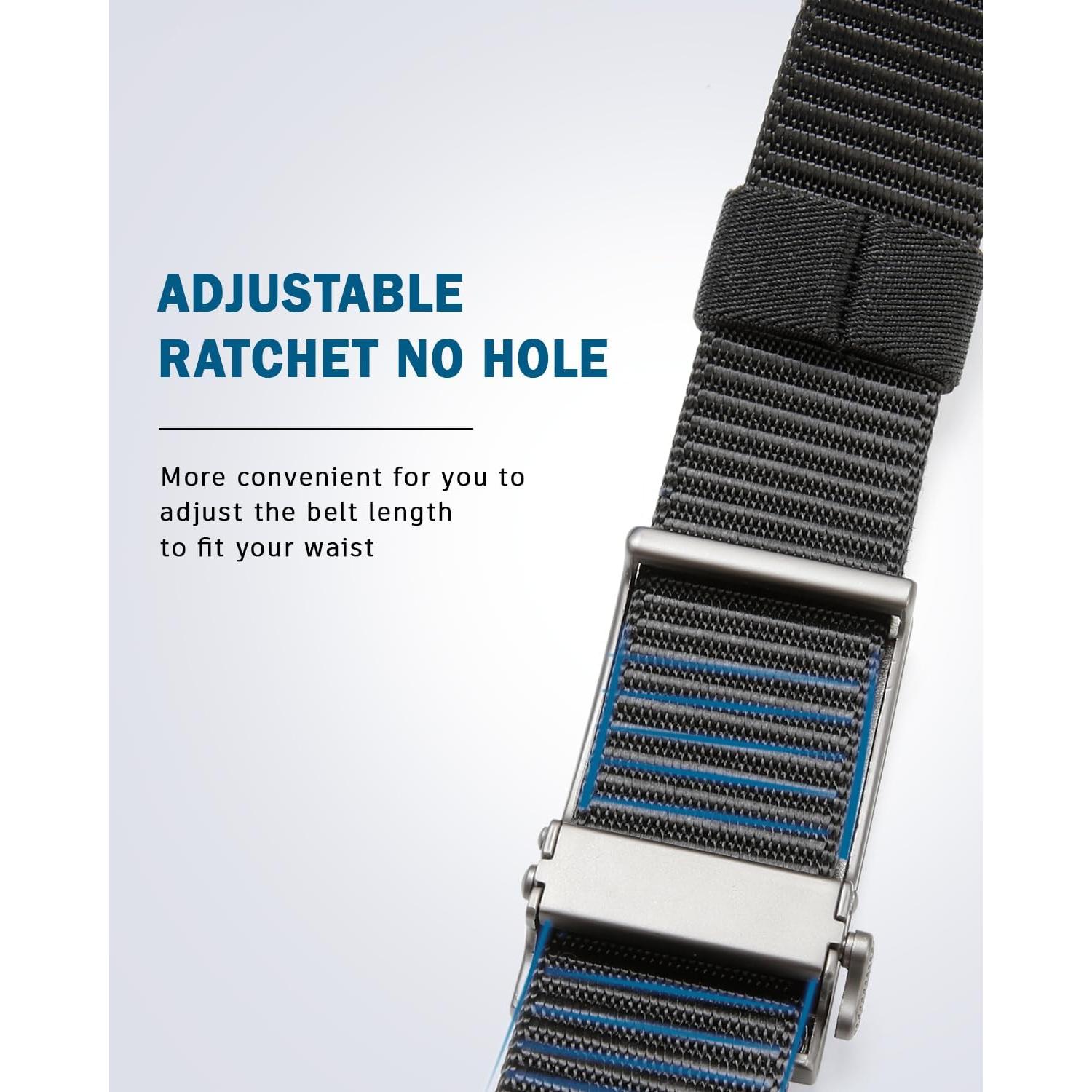 Cinturón de Golf FAIRWIN de Nylon Ajustable para Jeans Negro