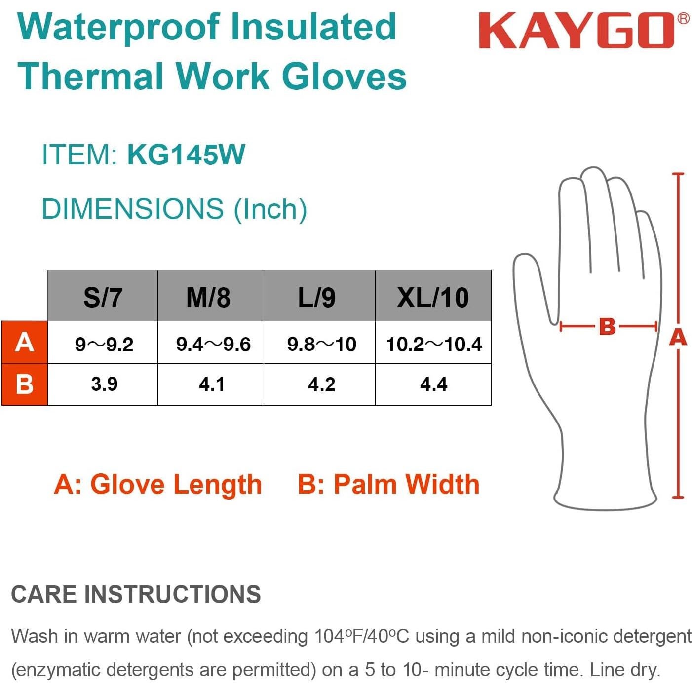 Guantes de Trabajo KAYGO Térmicos Impermeables Azul KG145