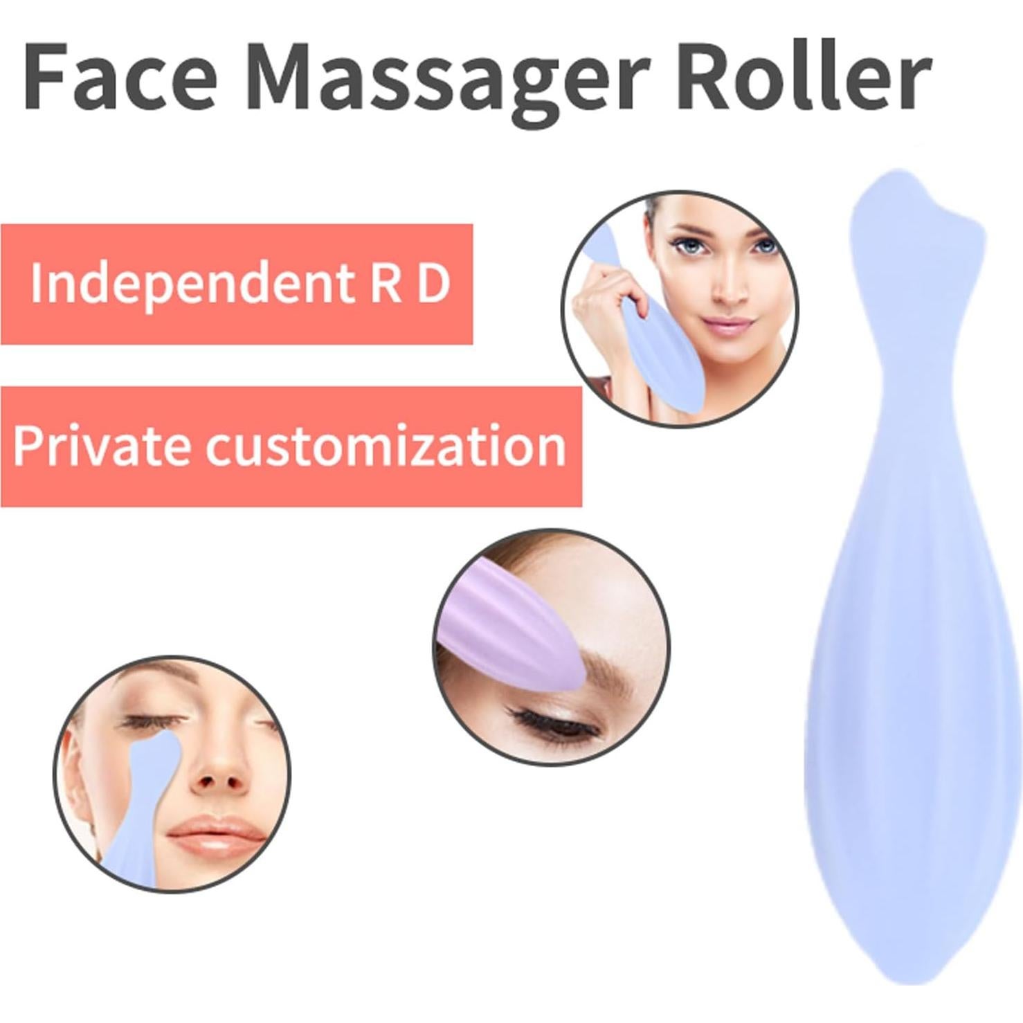 Rodillo Facial de Silicona URTERYSER Morado/Azul 17x3.7cm