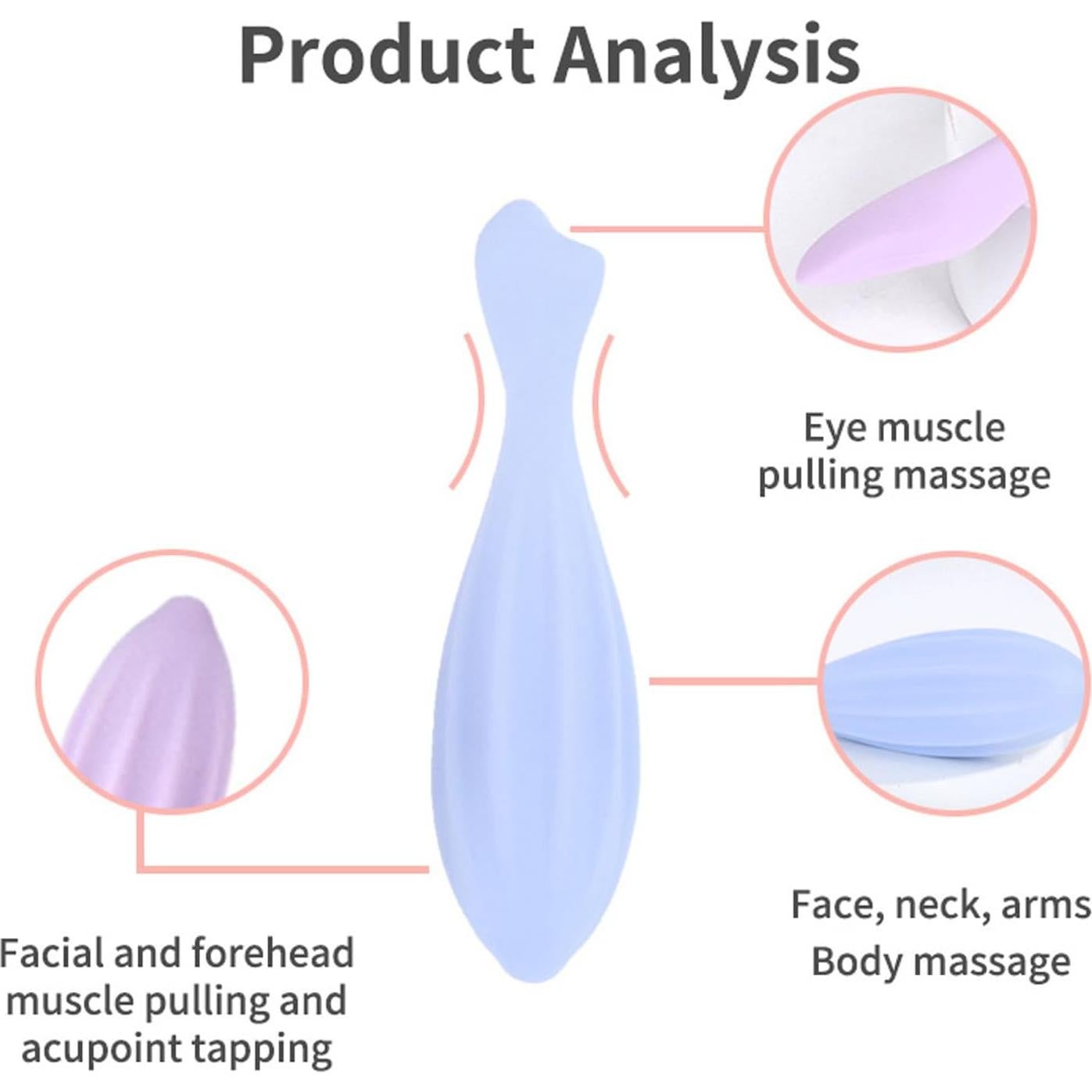 Rodillo Facial de Silicona URTERYSER Morado/Azul 17x3.7cm