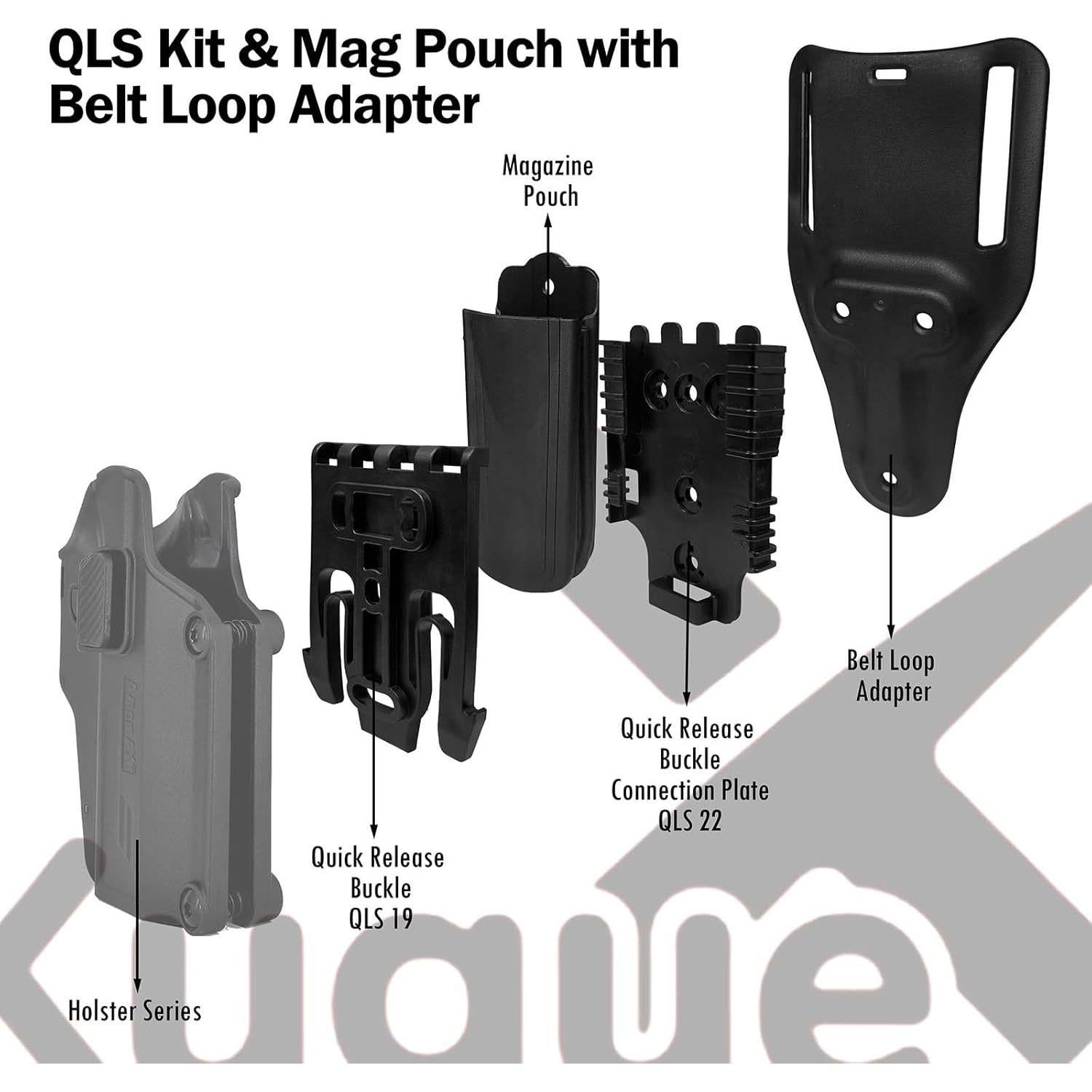 Kit QLS Xugue con bolsa de revista y adaptador de cinturón