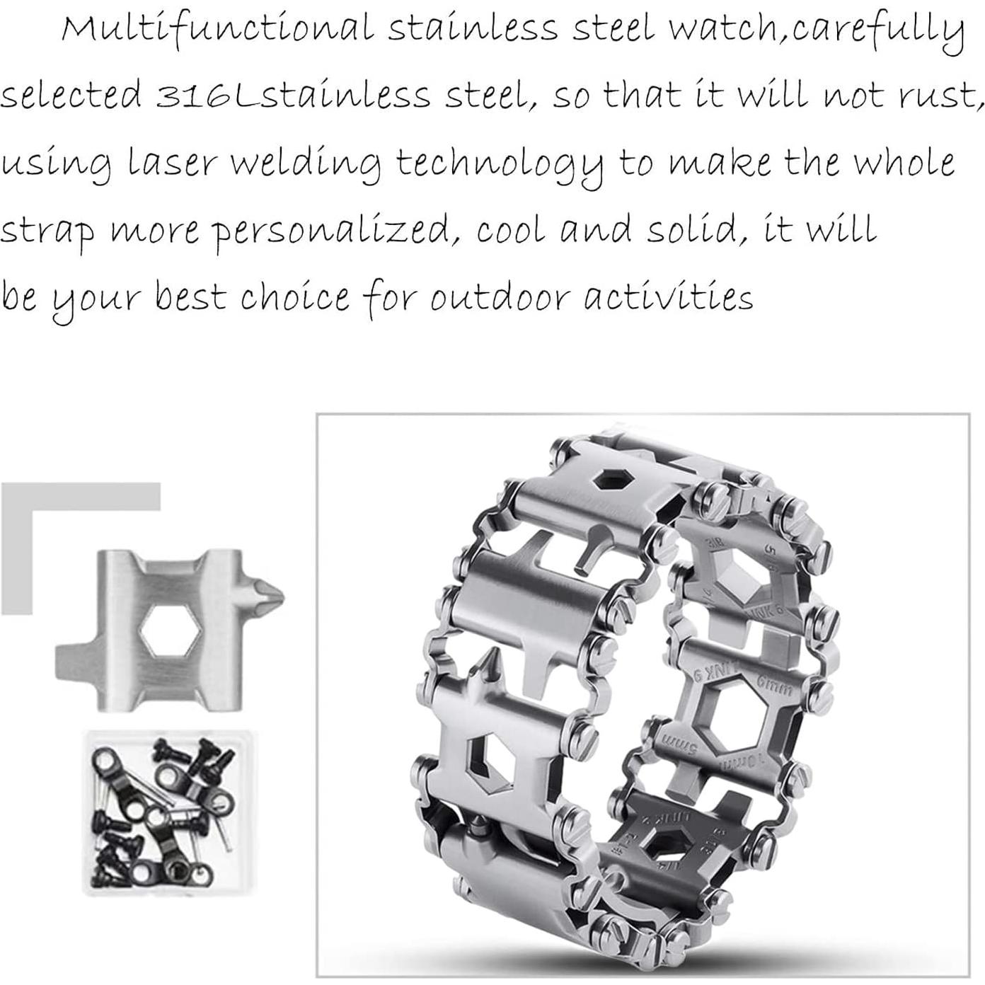 Pulsera Multiherramientas ONELANKS 29 en 1 Ajustable Plata