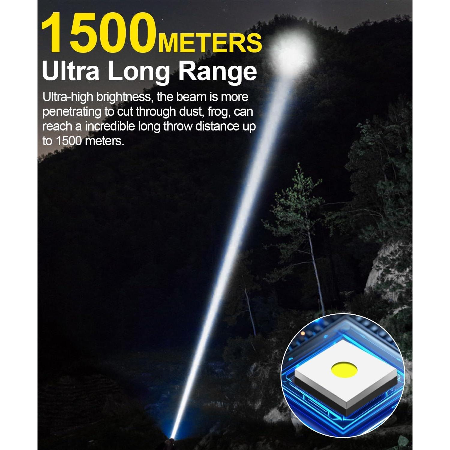 Linterna Recargable LED Spriak K2301 Oro 1000m Impermeable