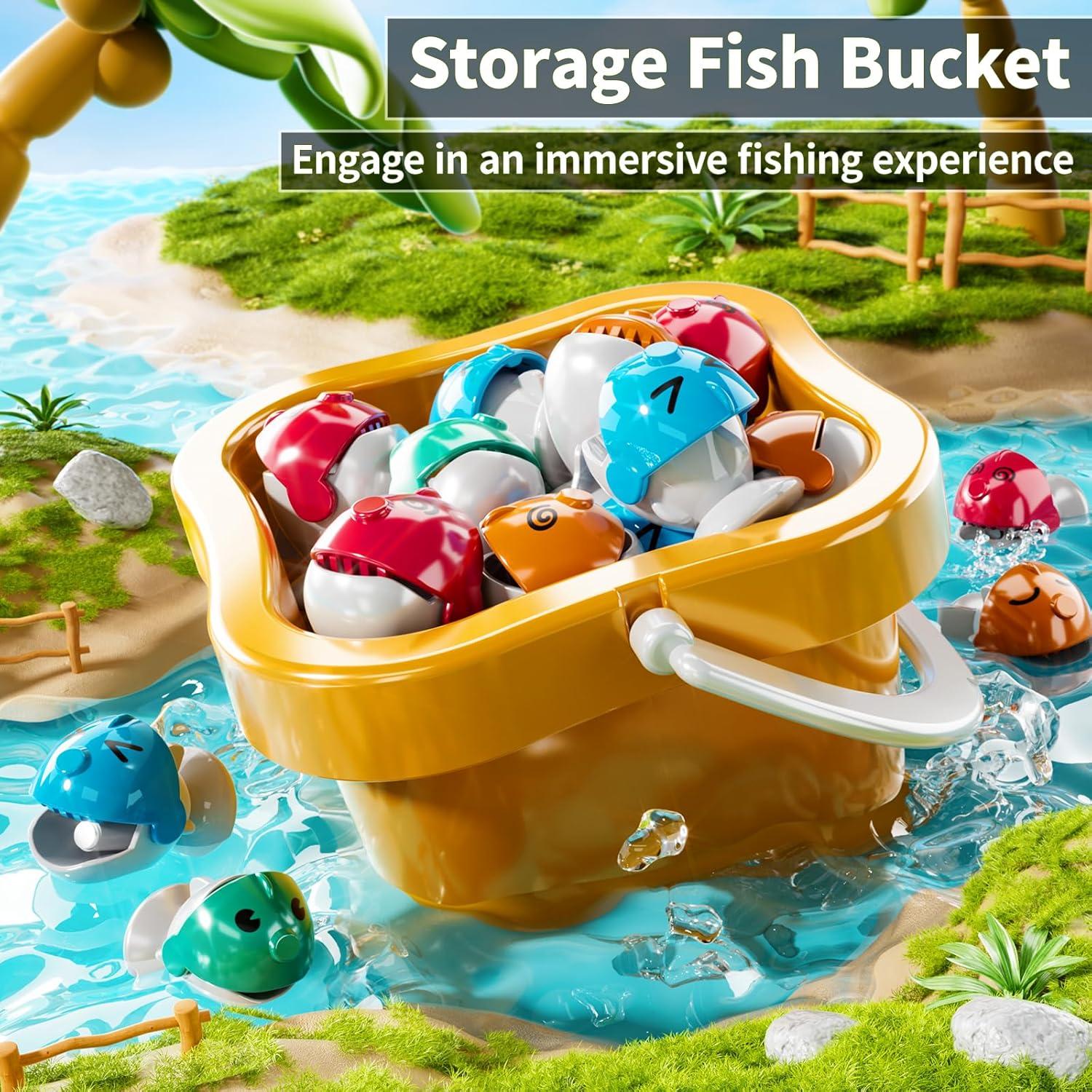 Juego de Pesca Magnético NIPLOOOW 48 Peces 8 Cañas