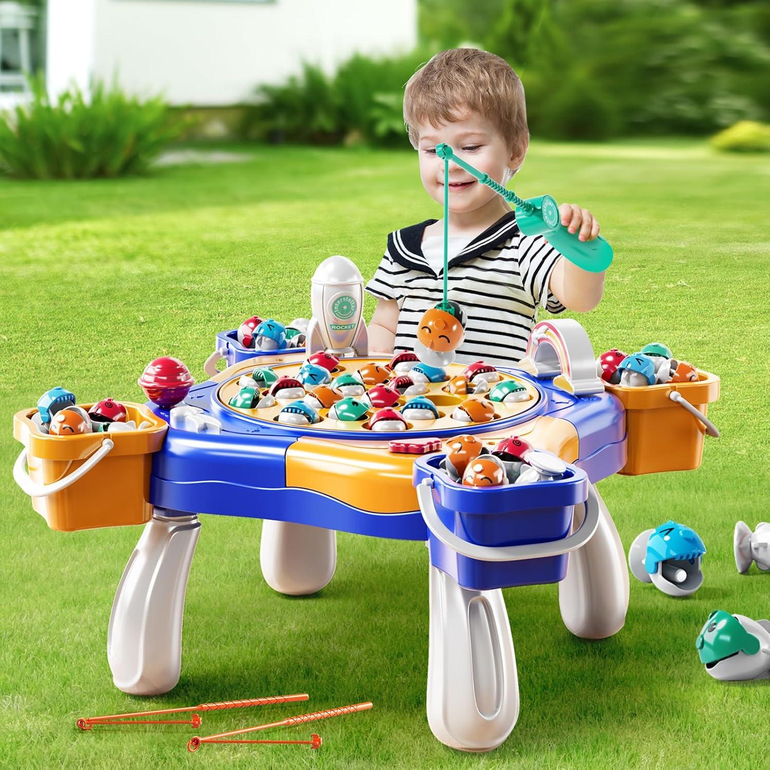 Juego de Pesca Magnético NIPLOOOW 48 Peces 8 Cañas