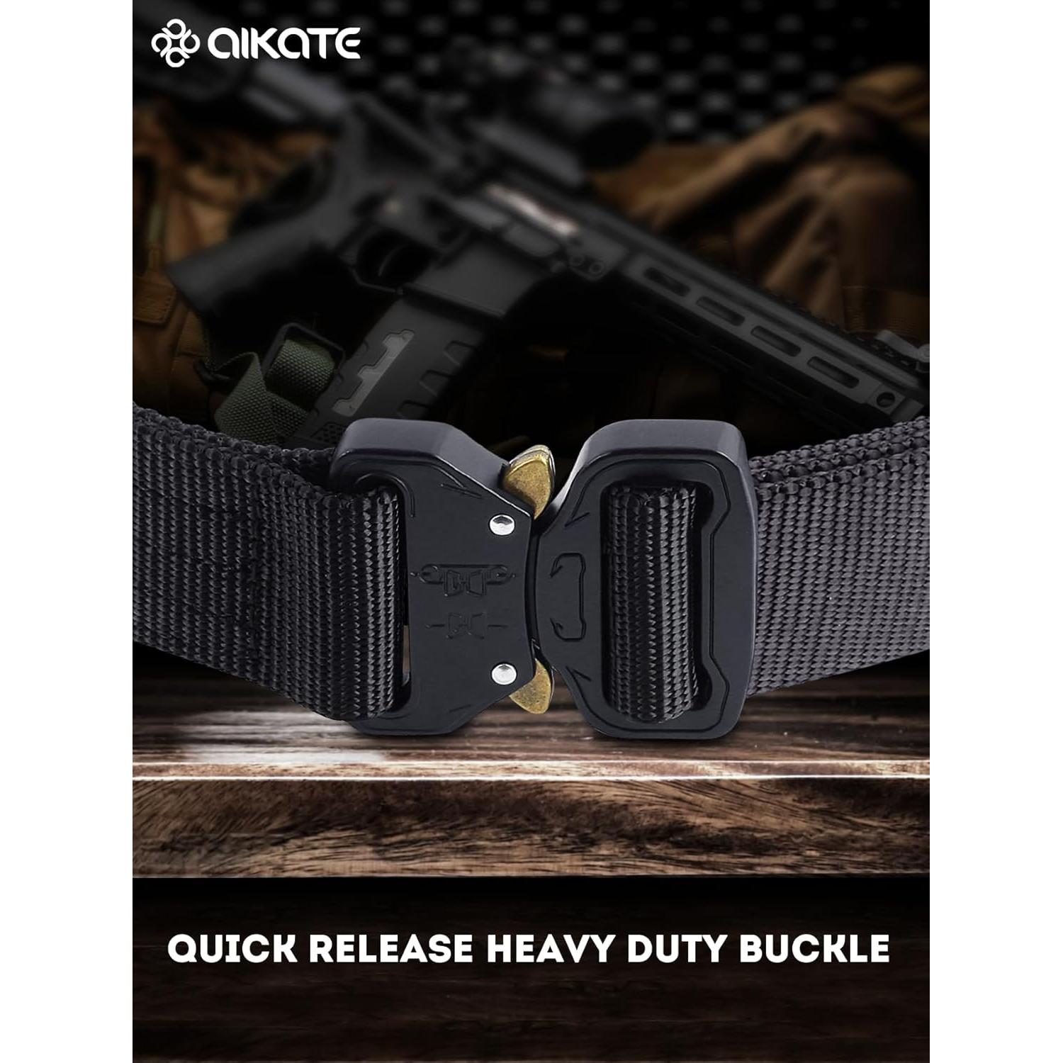 Cinturón Táctico AIKATE Nylon Resistente Negro S-XL