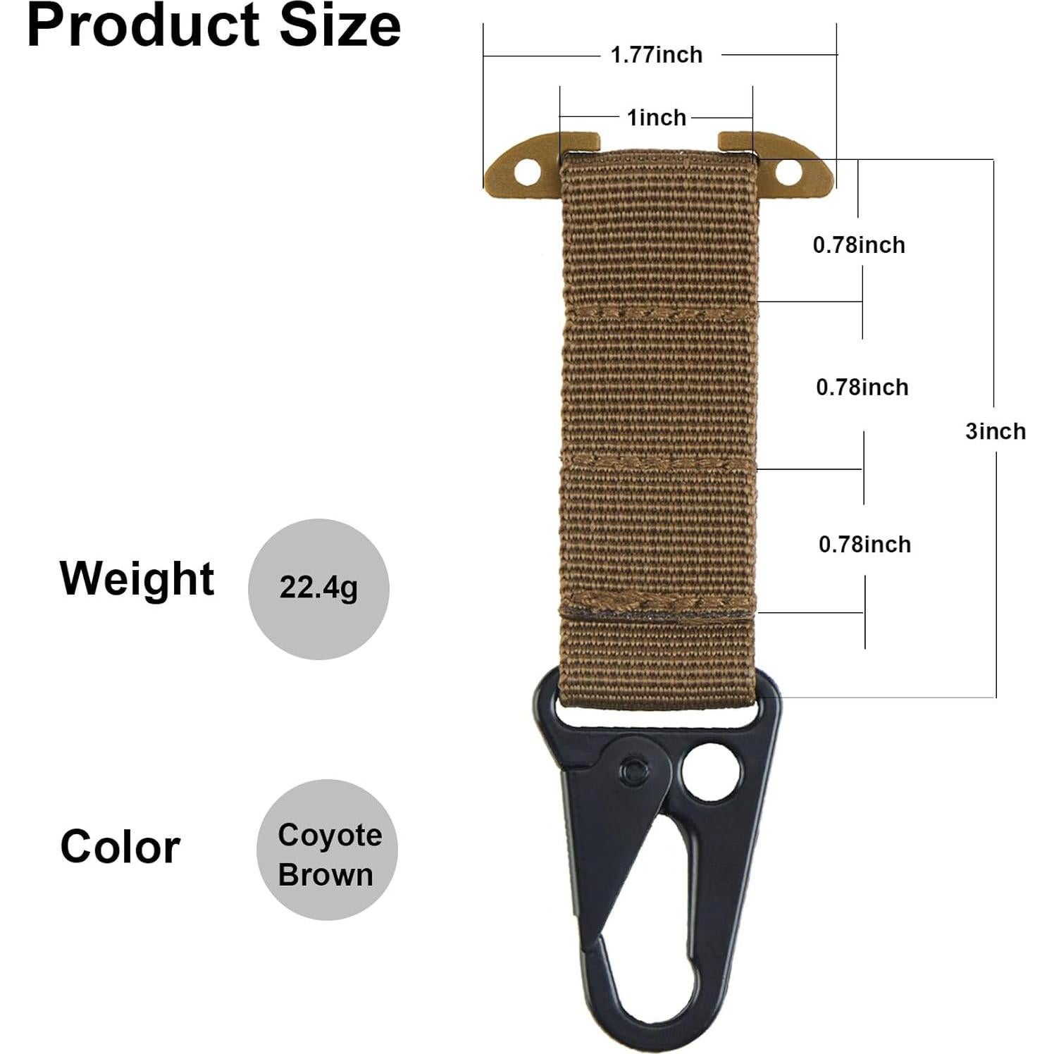 Clip T-Mount MOLLE Genérico con gancho HK 2 piezas