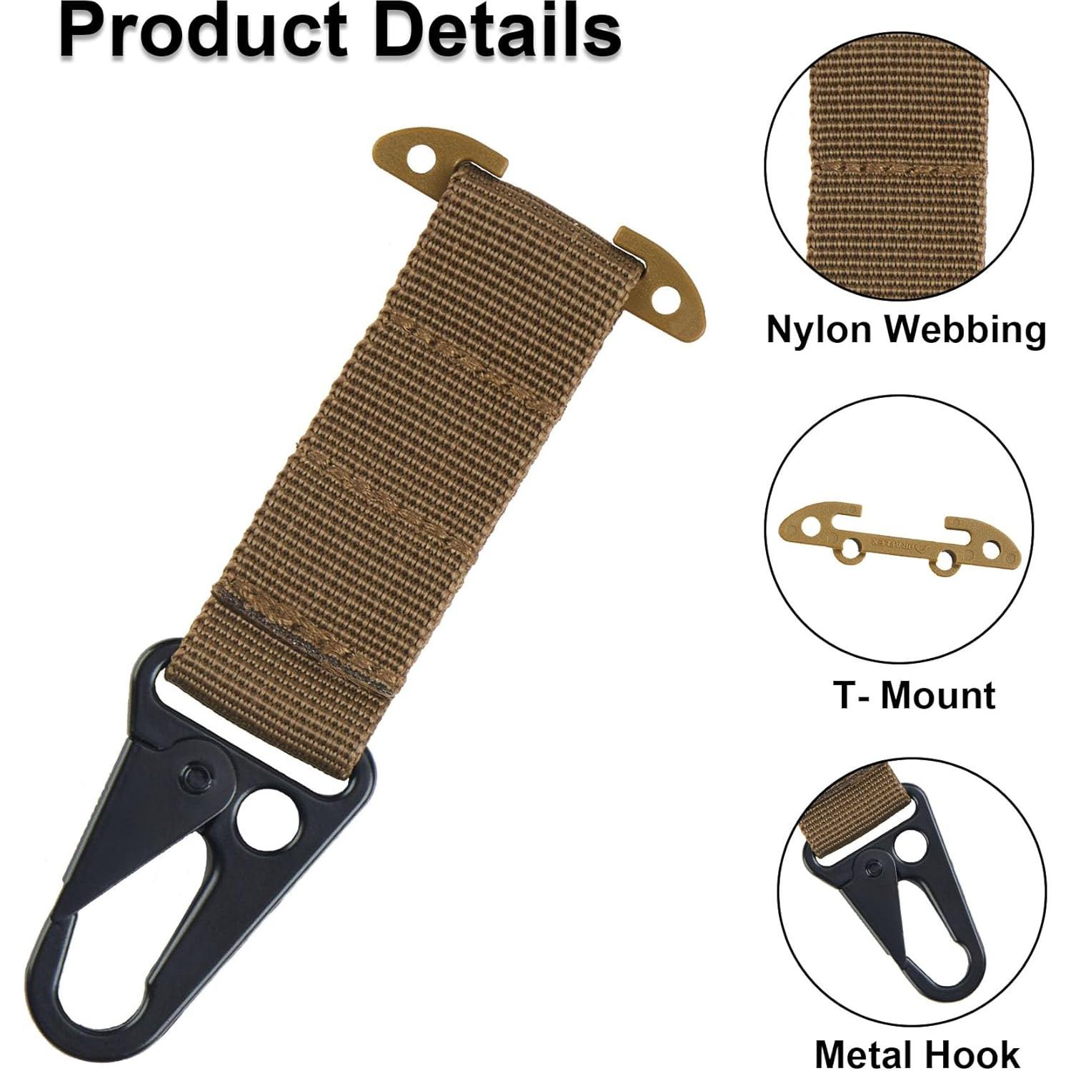 Clip T-Mount MOLLE Genérico con gancho HK 2 piezas