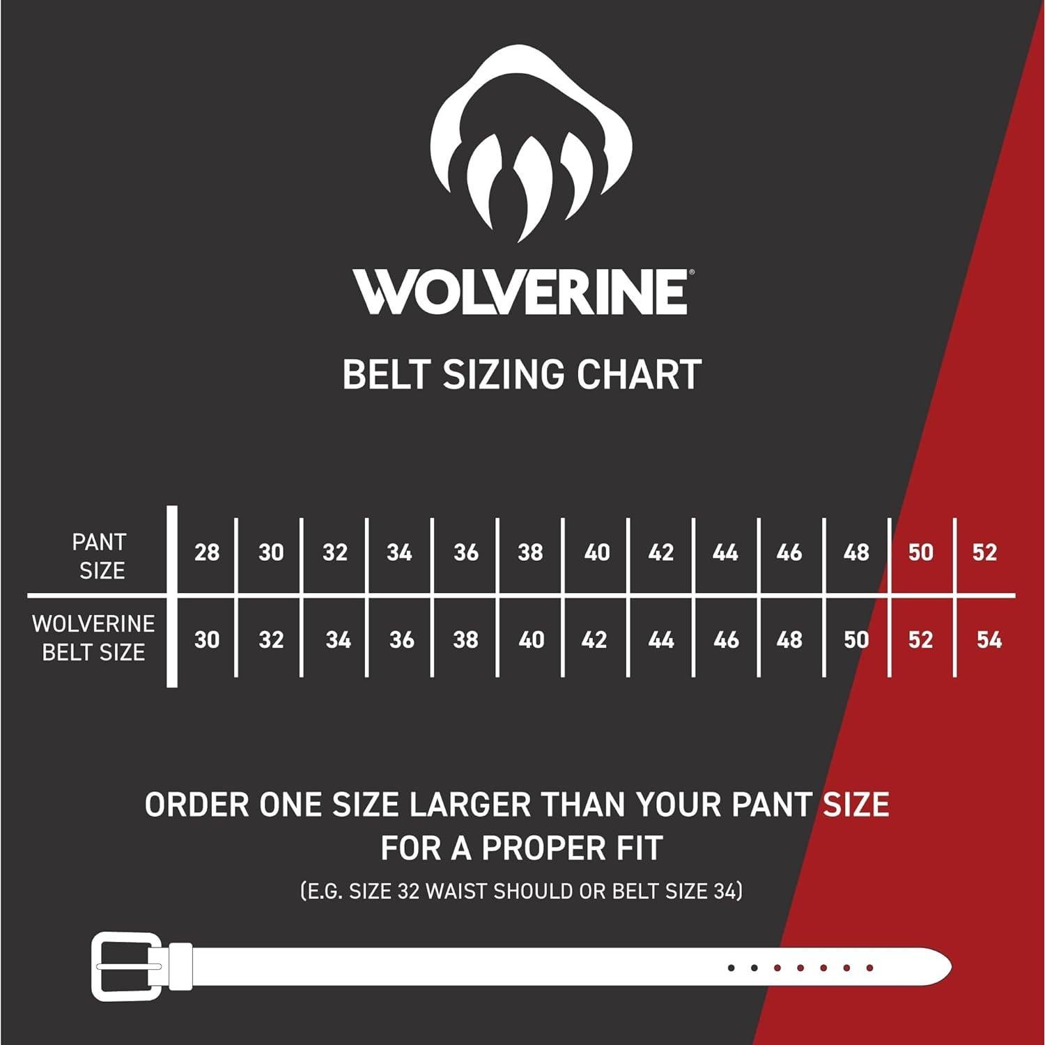 Cinturón de Trabajo Wolverine 36 cm Cuero Robusto Marrón