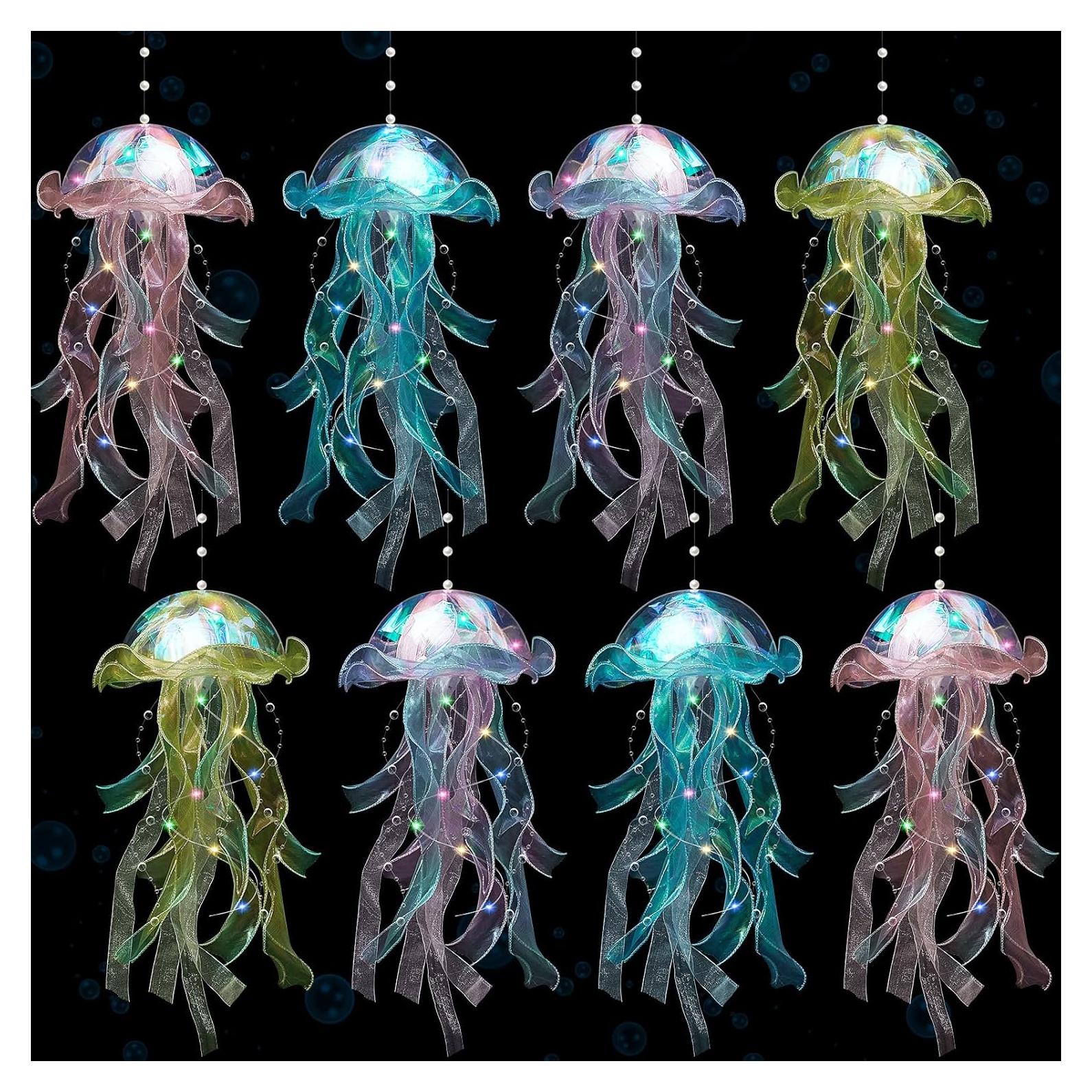 8 Lámparas Colgantes de Medusa LED Rossesay 18cm Decoración