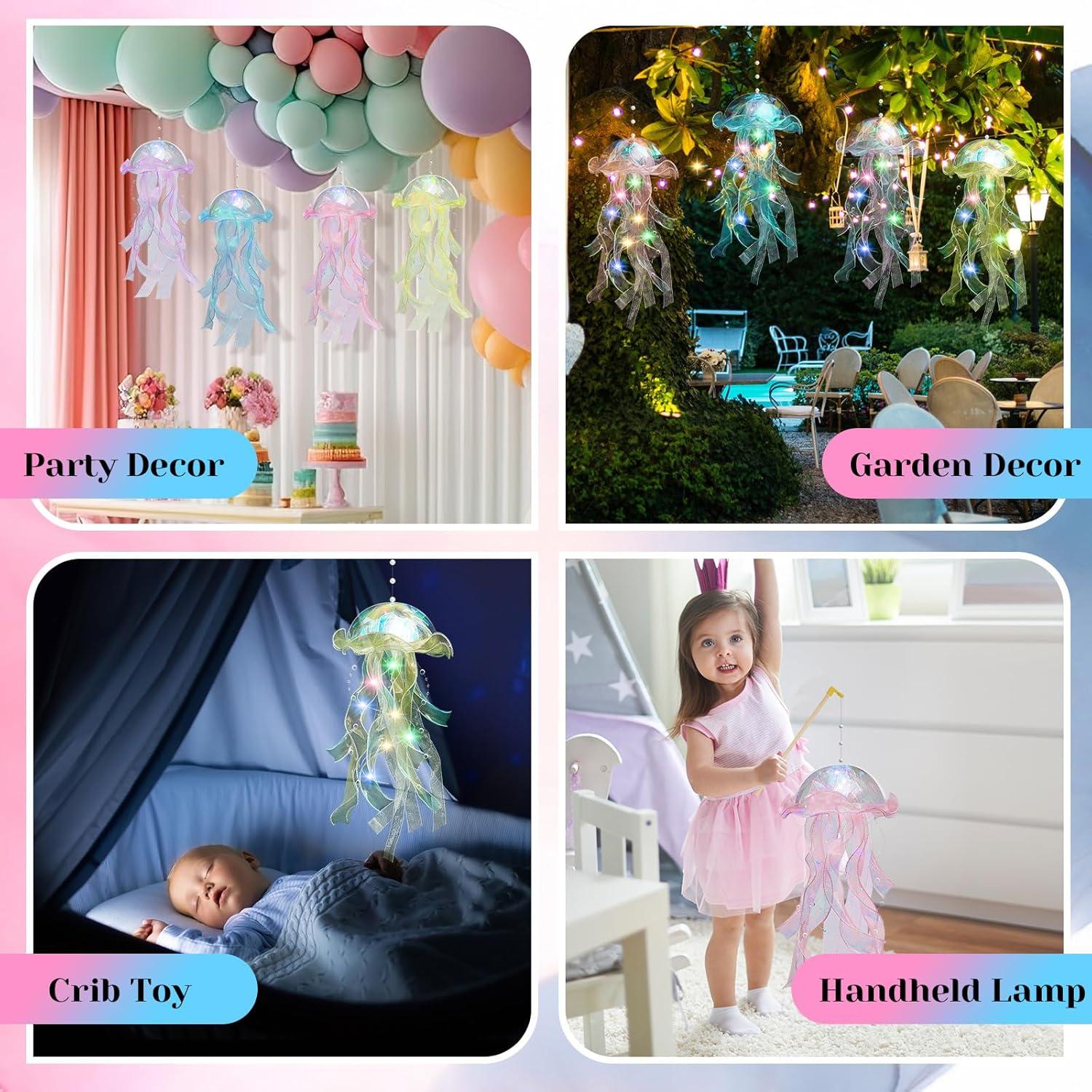 8 Lámparas Colgantes de Medusa LED Rossesay 18cm Decoración