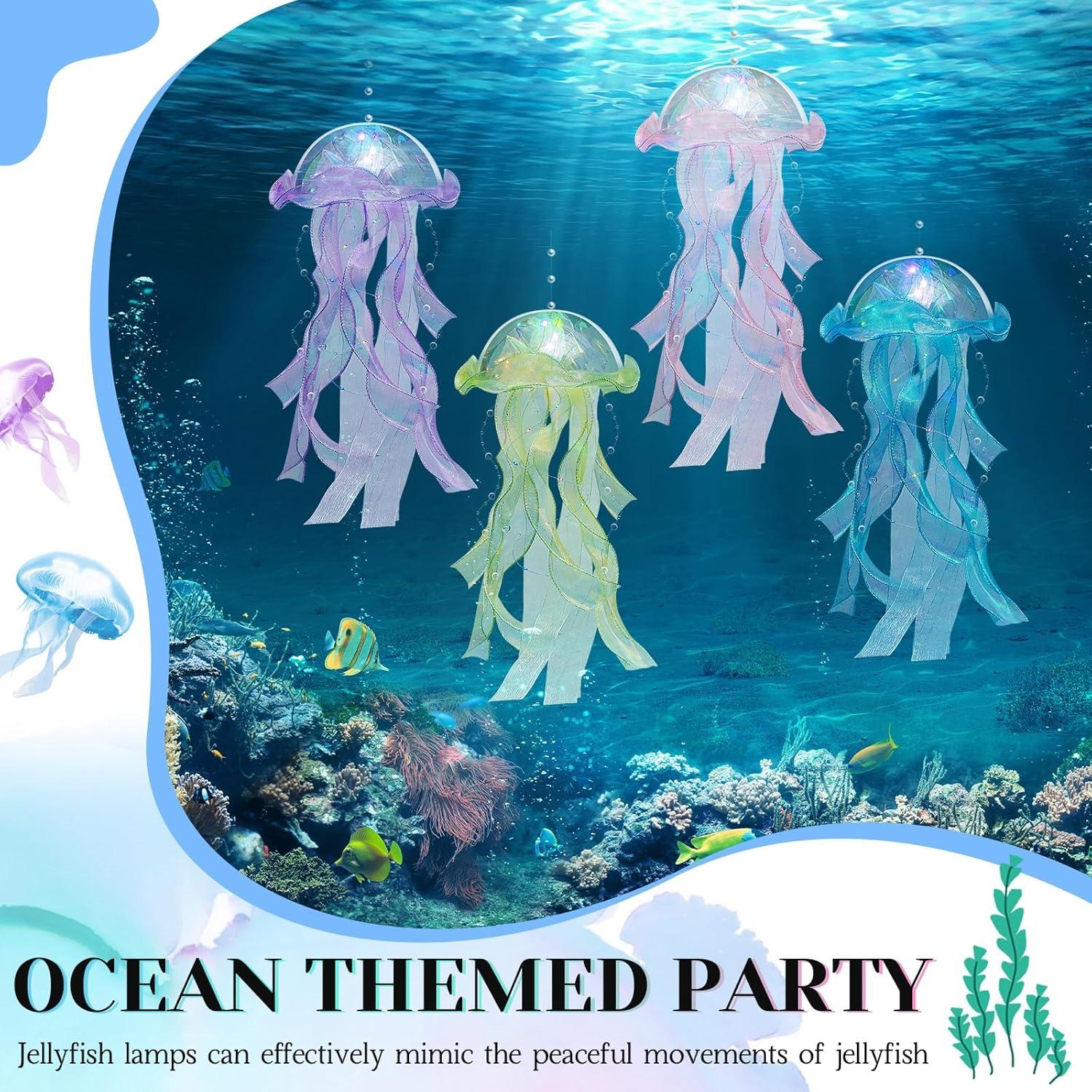 8 Lámparas Colgantes de Medusa LED Rossesay 18cm Decoración