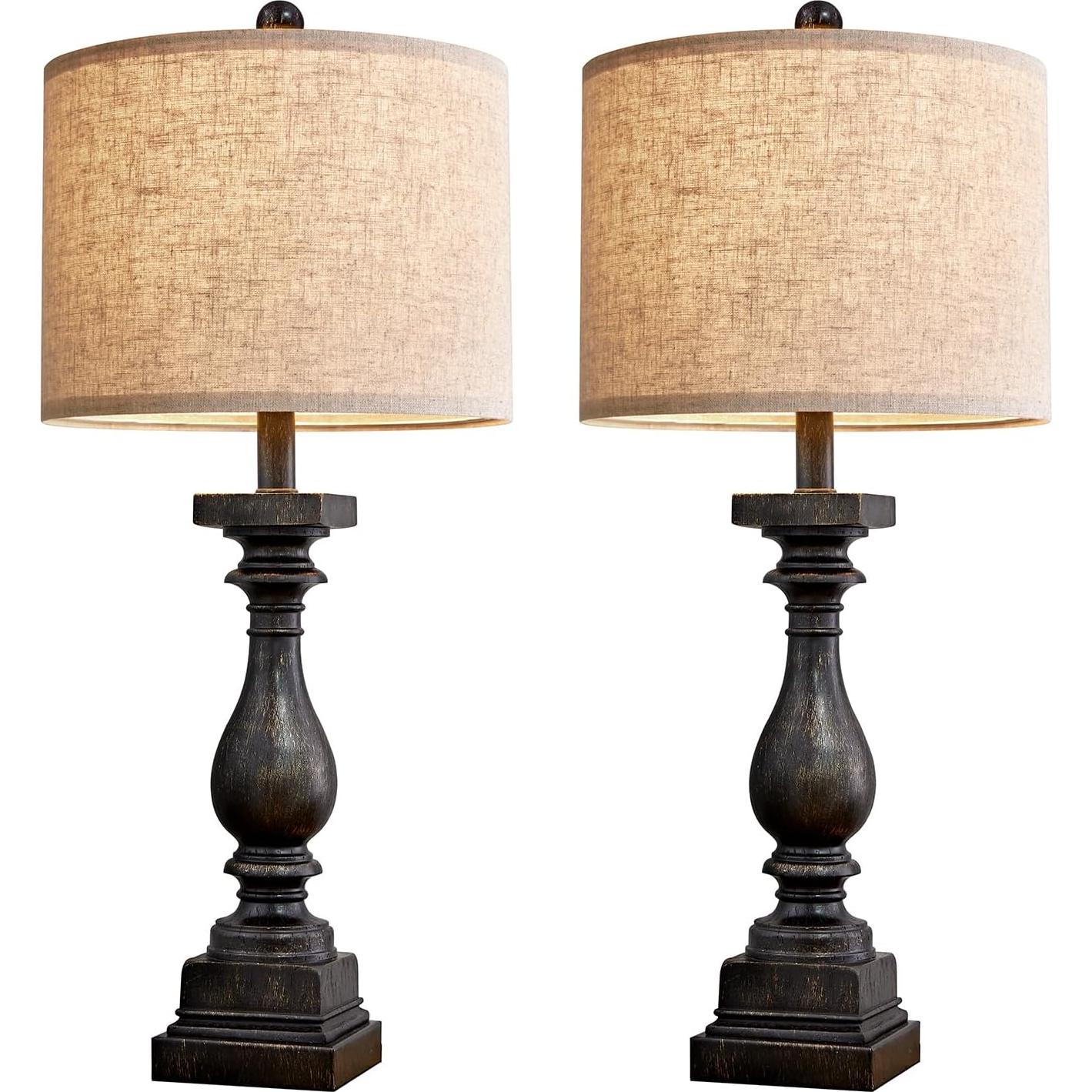 Lámpara de Mesa BOBOMOMO Juego de 2 Retro con USB