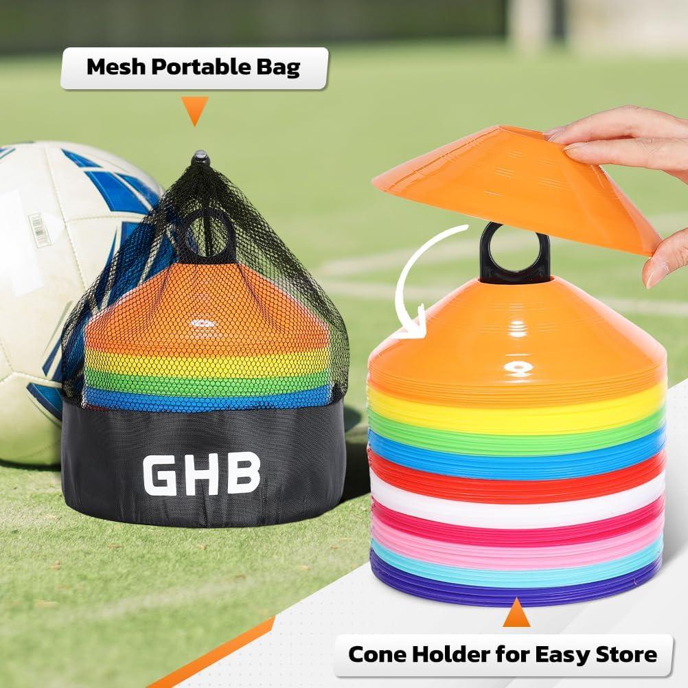 Conos de Fútbol GHB 50/100 Unidades Entrenamiento Agilidad