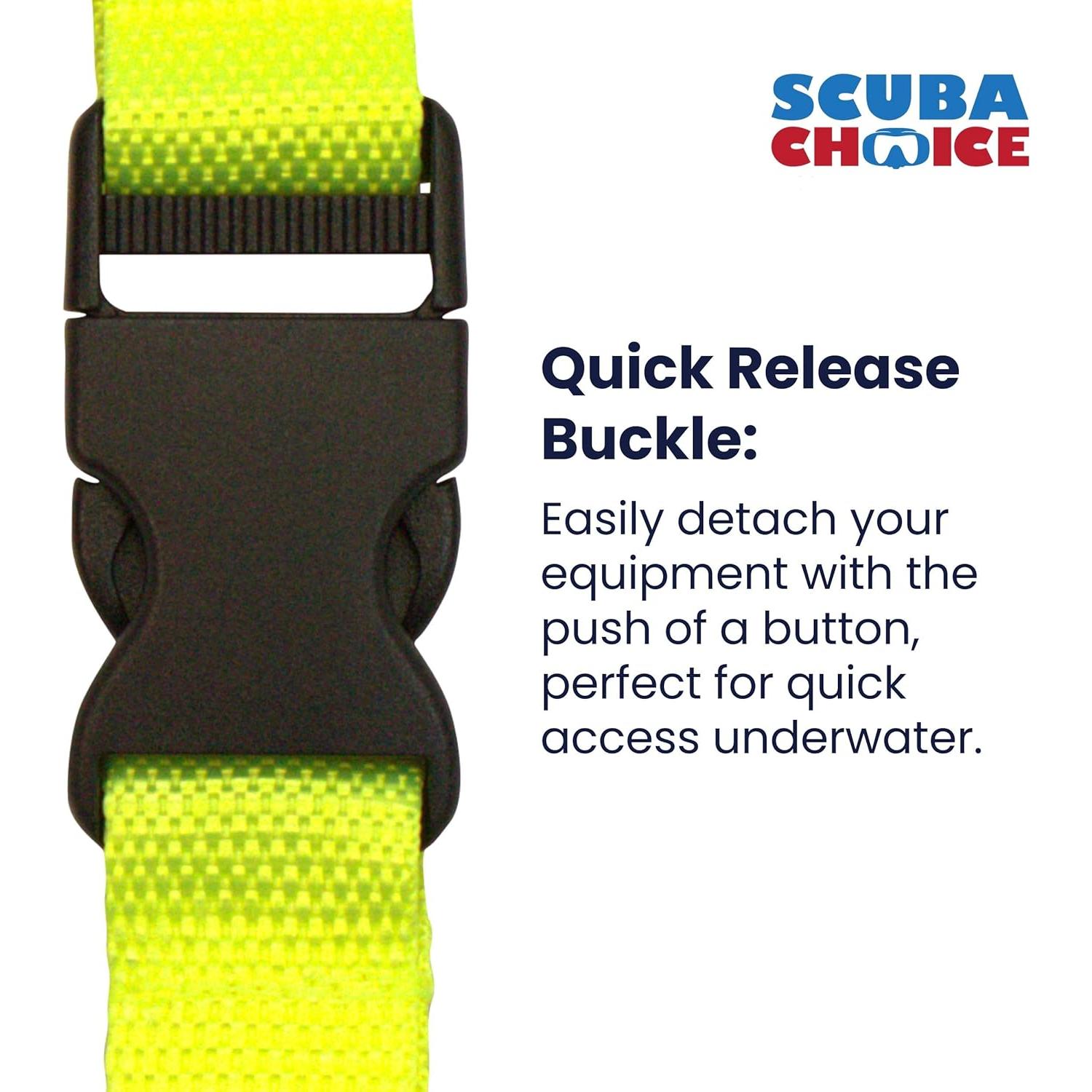Lanyard de Buceo Scuba Choice Amarillo con Clips Dobles