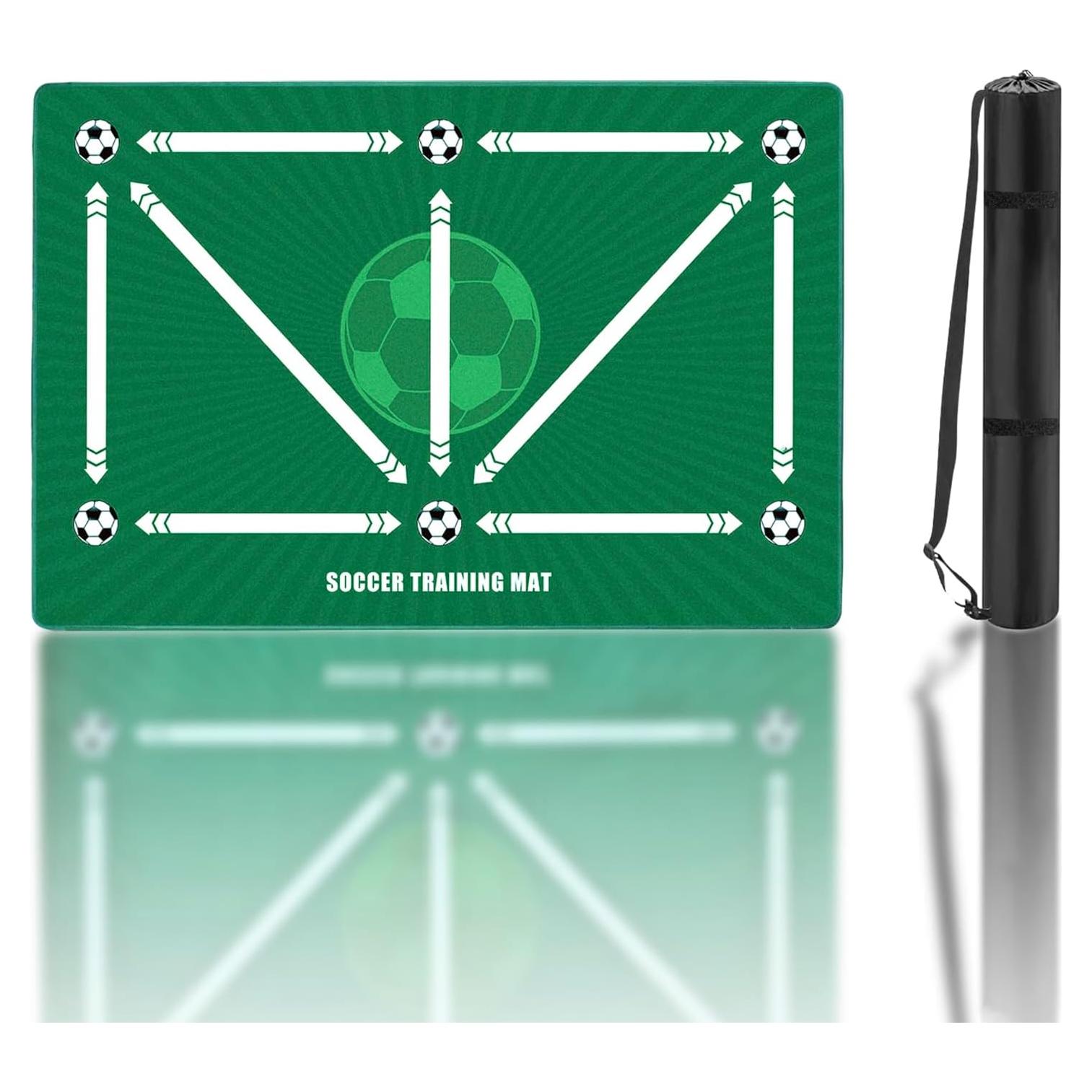 Alfombra de Entrenamiento de Fútbol Pepoivn 90x60cm Antideslizante