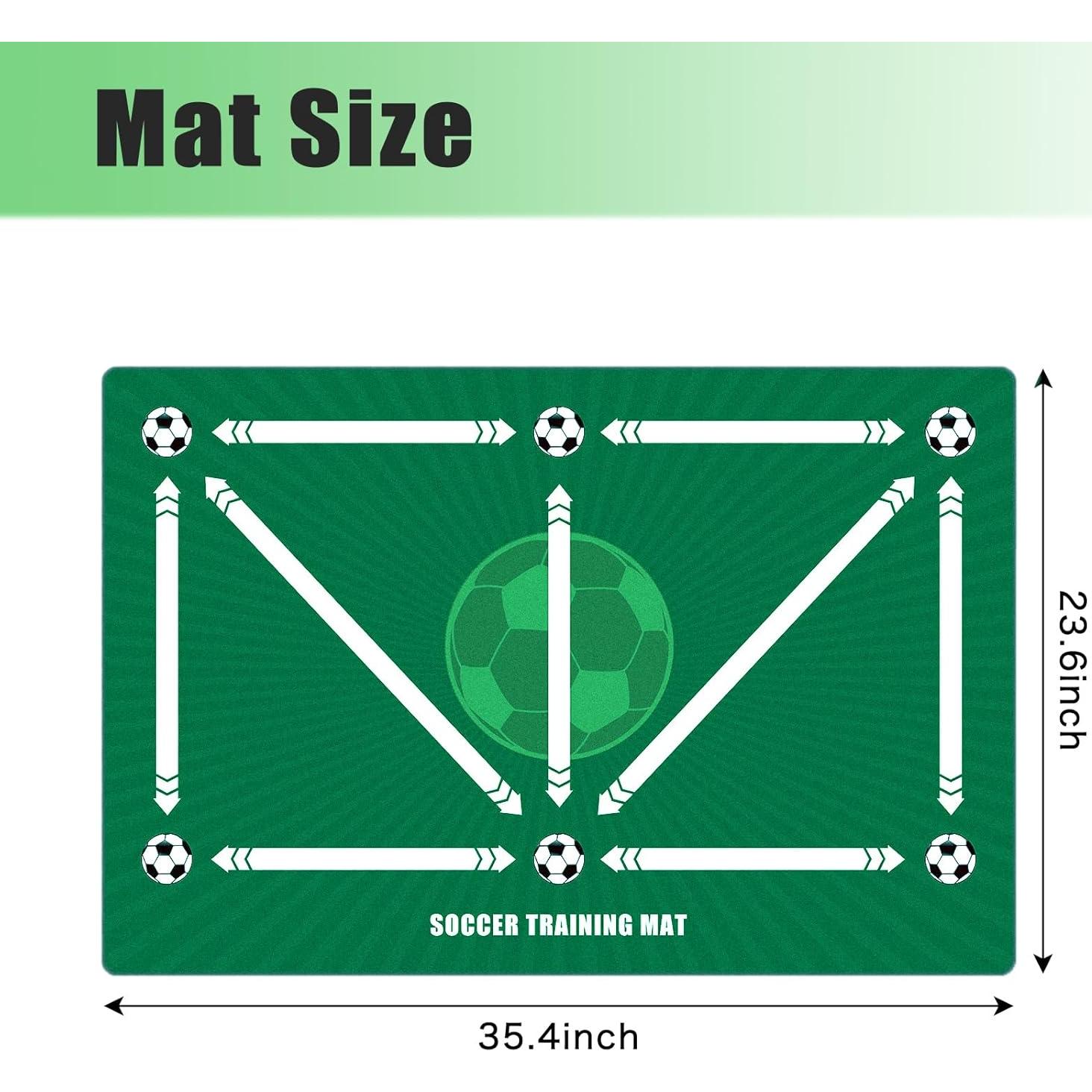 Alfombra de Entrenamiento de Fútbol Pepoivn 90x60cm Antideslizante