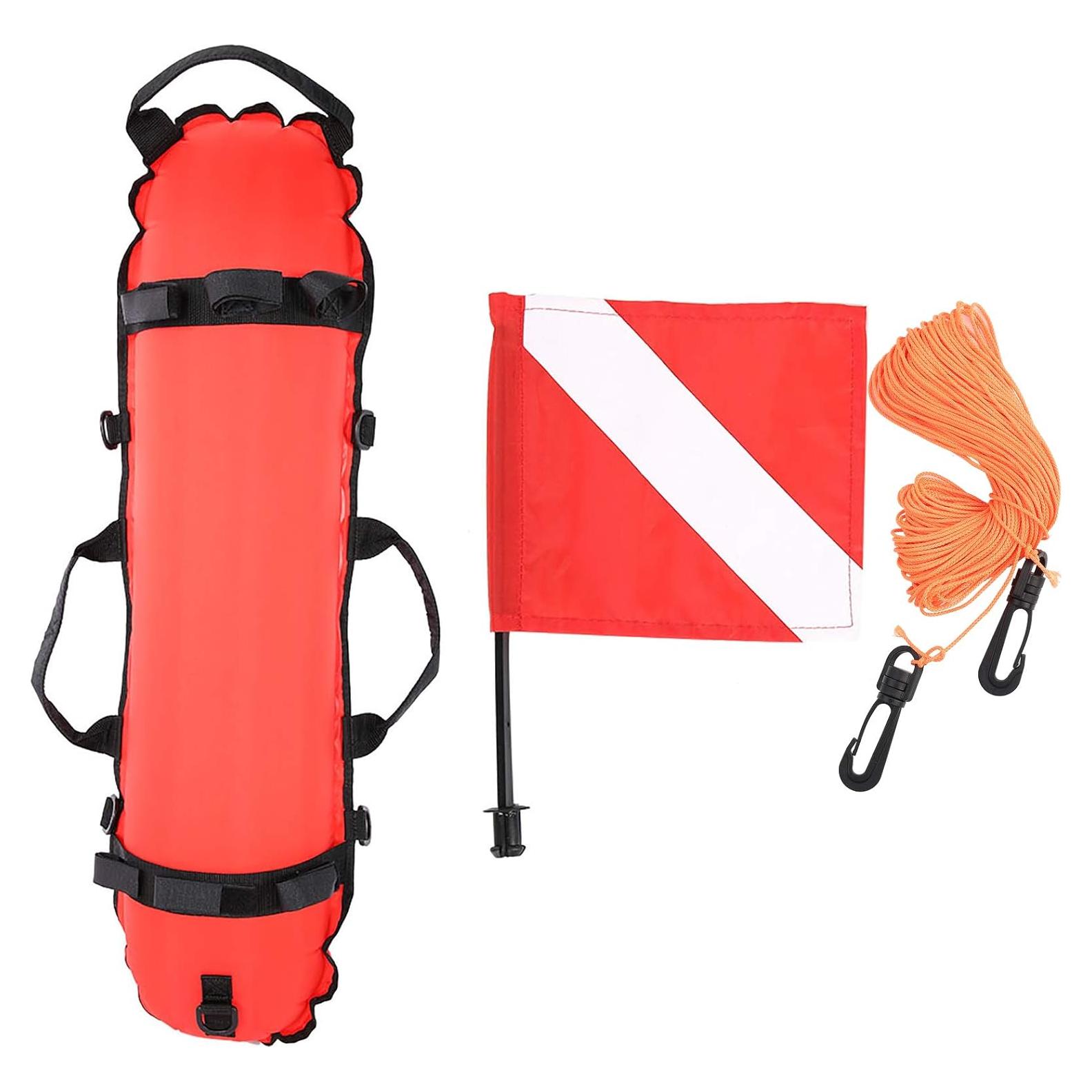 Boya de Inflación OUKENS con Bandera de Buceo 85x20cm