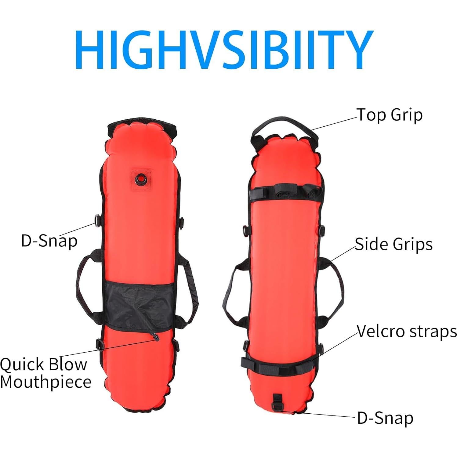 Boya de Inflación OUKENS con Bandera de Buceo 85x20cm