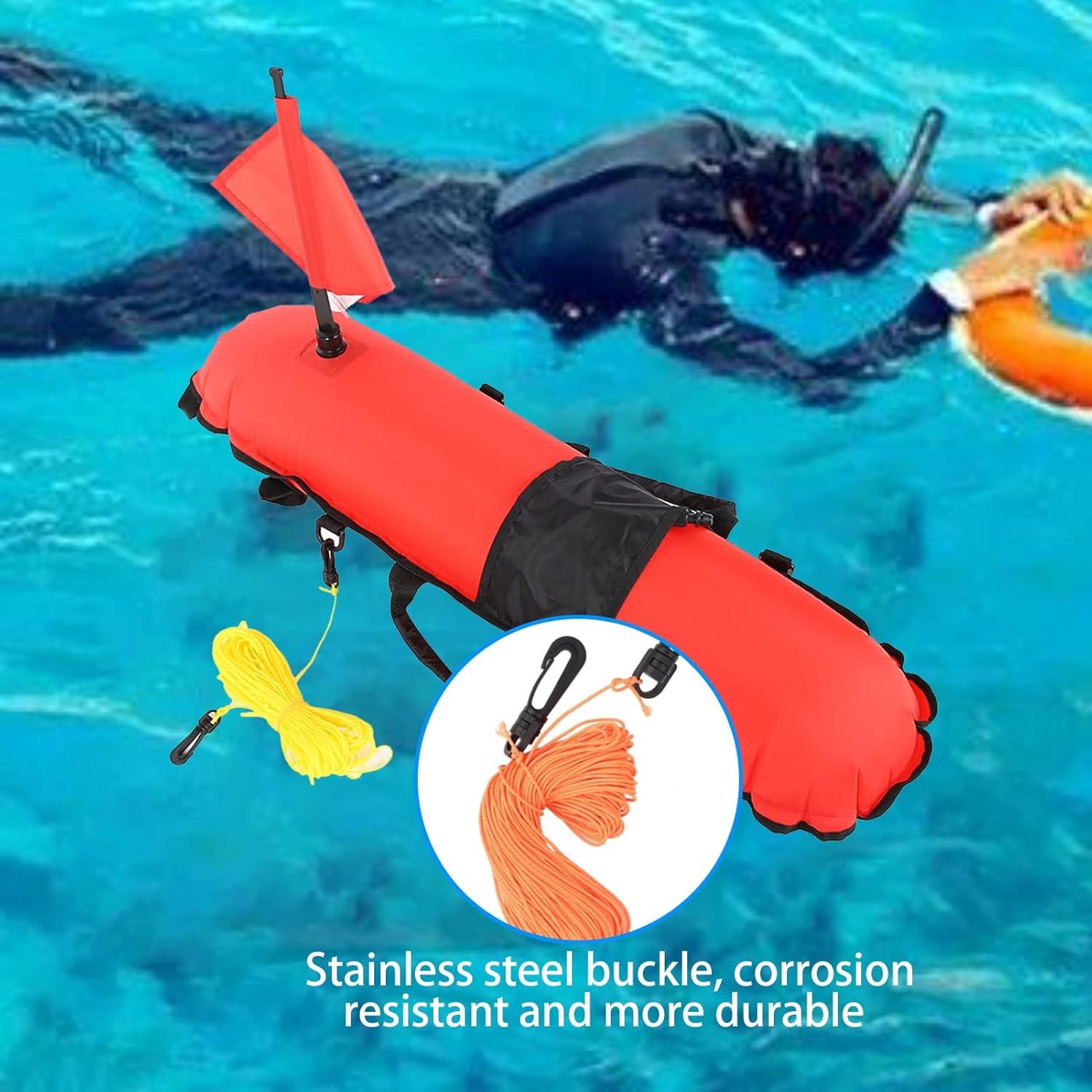 Boya de Inflación OUKENS con Bandera de Buceo 85x20cm