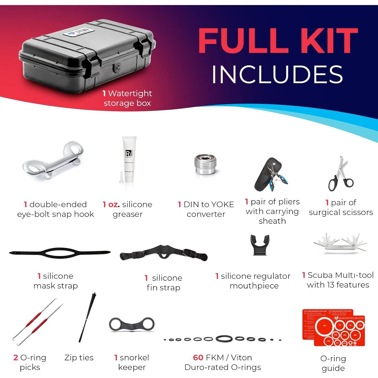 Kit de Mantenimiento de Buceo Save-A-Dive 60 O-Rings y Herramientas