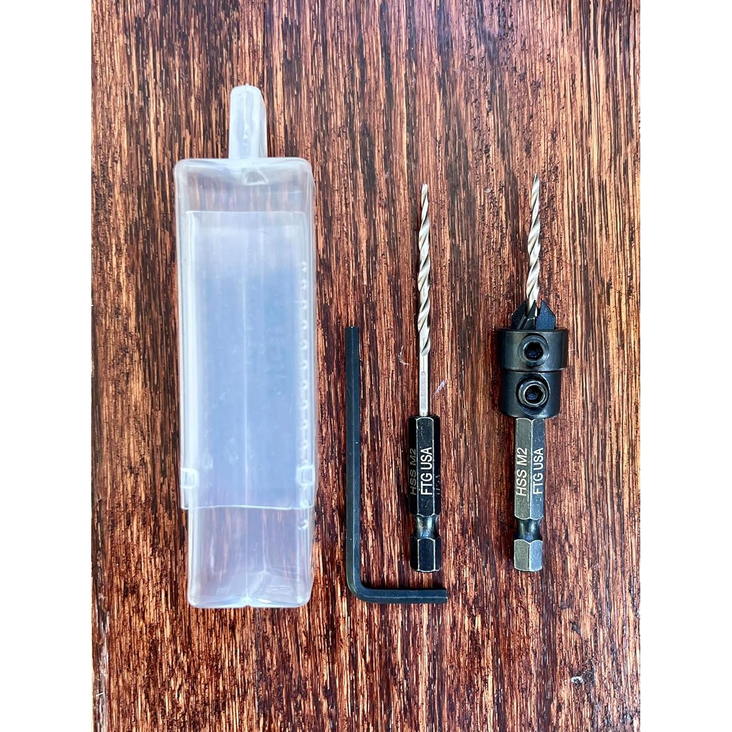 Conjunto de Brocas Avellanadoras FTG USA #4 Ajustable para Madera