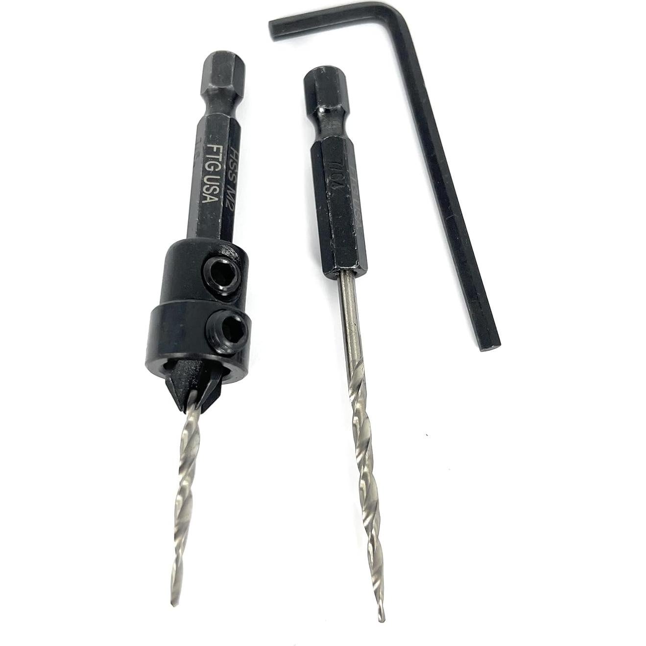 Conjunto de Brocas Avellanadoras FTG USA #4 Ajustable para Madera