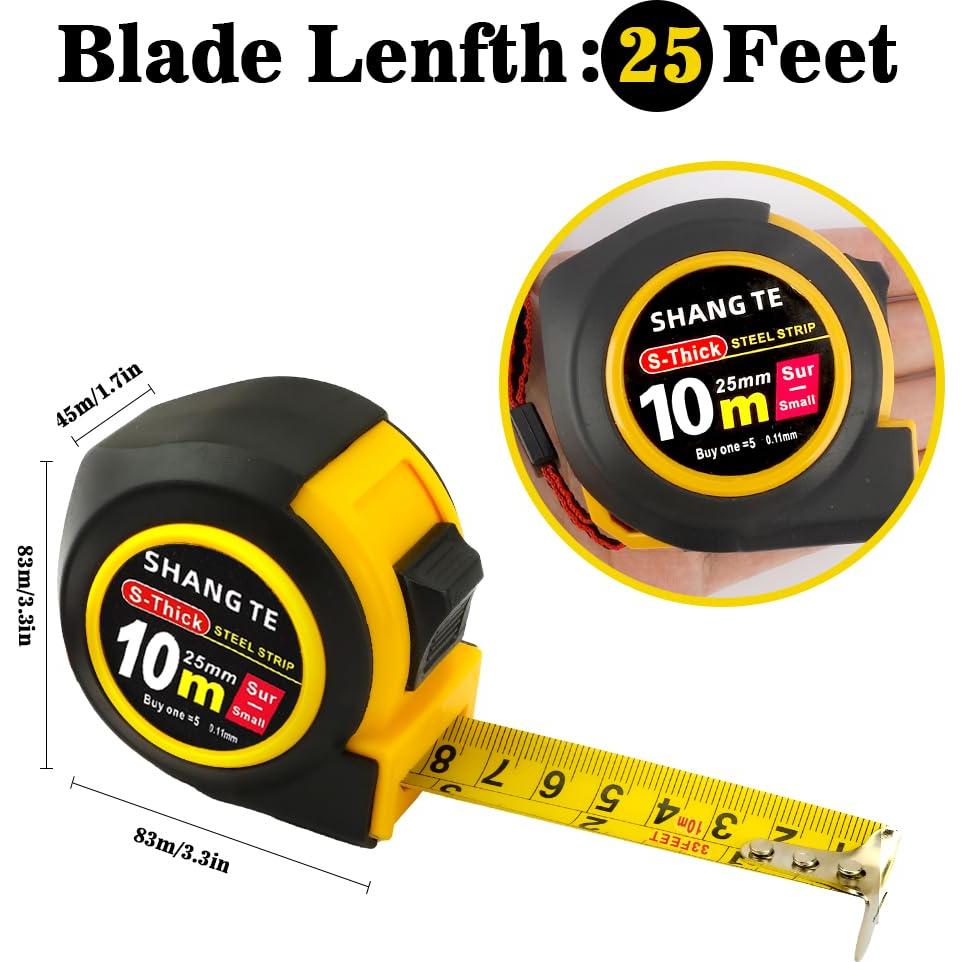 Cinta Métrica Retráctil Yicelerate 10 m con Bloqueo Manual