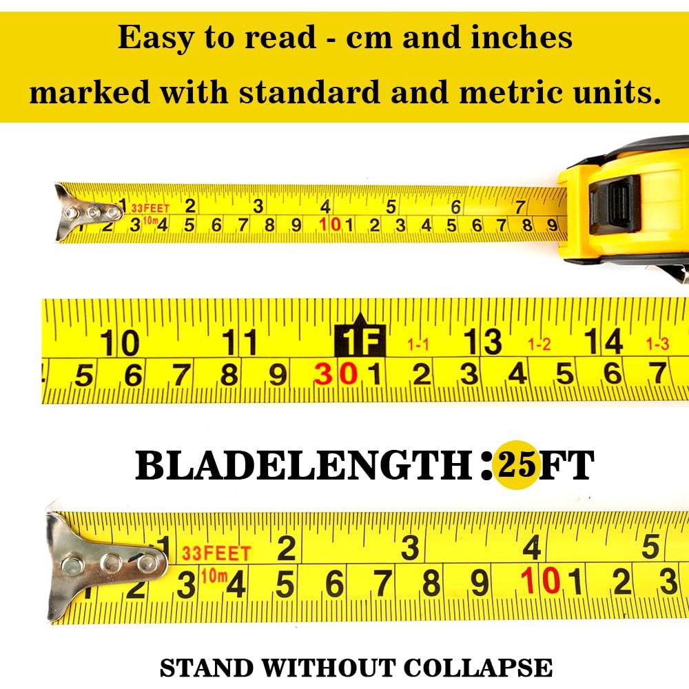 Cinta Métrica Retráctil Yicelerate 10 m con Bloqueo Manual