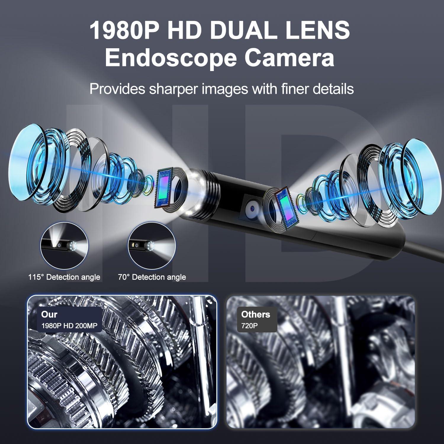 Cámara Endoscópica Doble Lente Pipirich 1920P HD 5.03m IP67