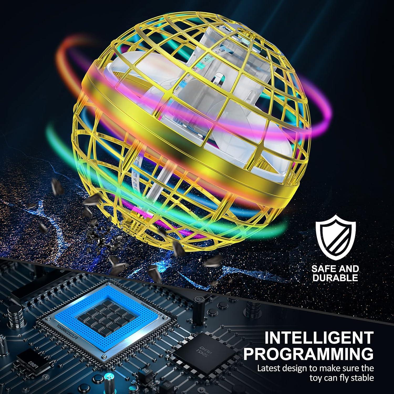 LEMATRIX Mini Drone Volador Orb Dorado 7.6 cm para Niños