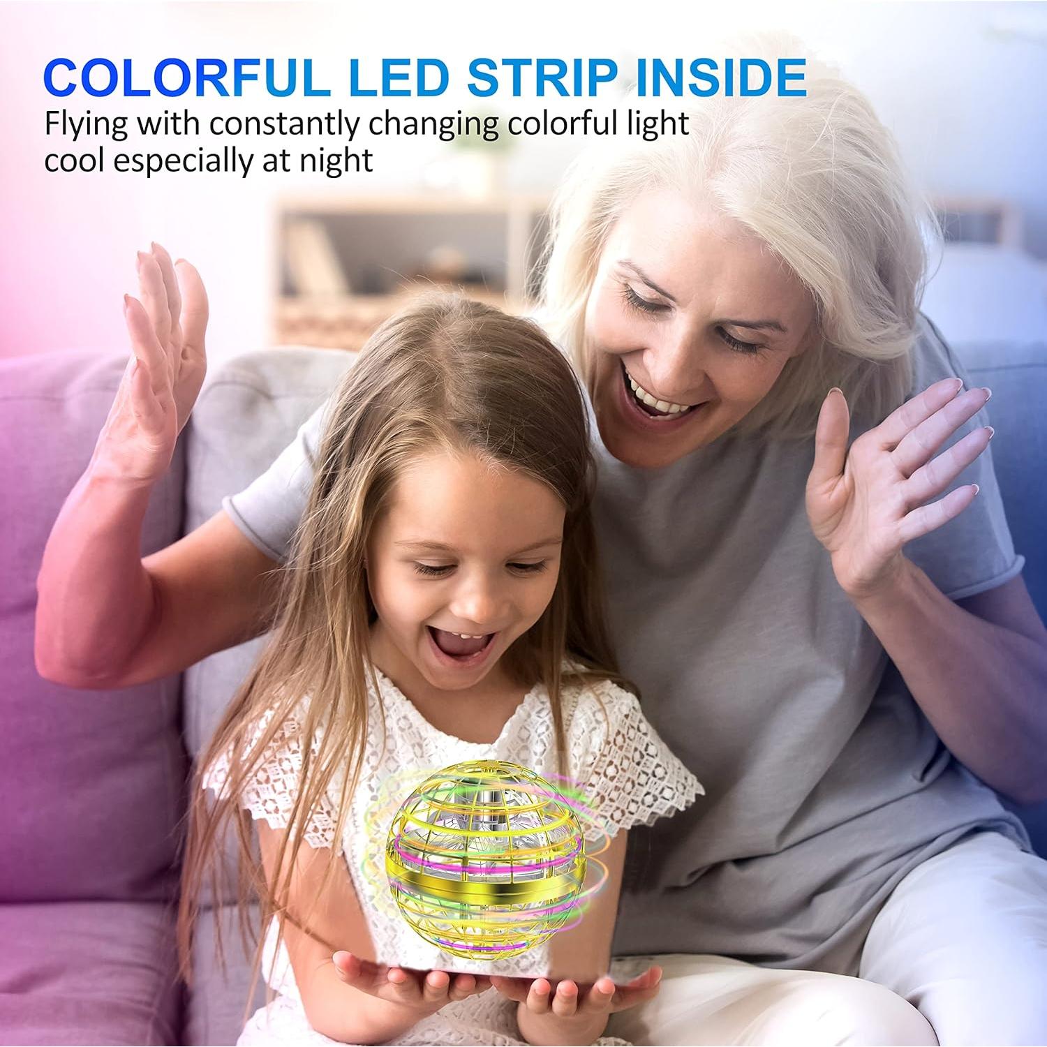 LEMATRIX Mini Drone Volador Orb Dorado 7.6 cm para Niños