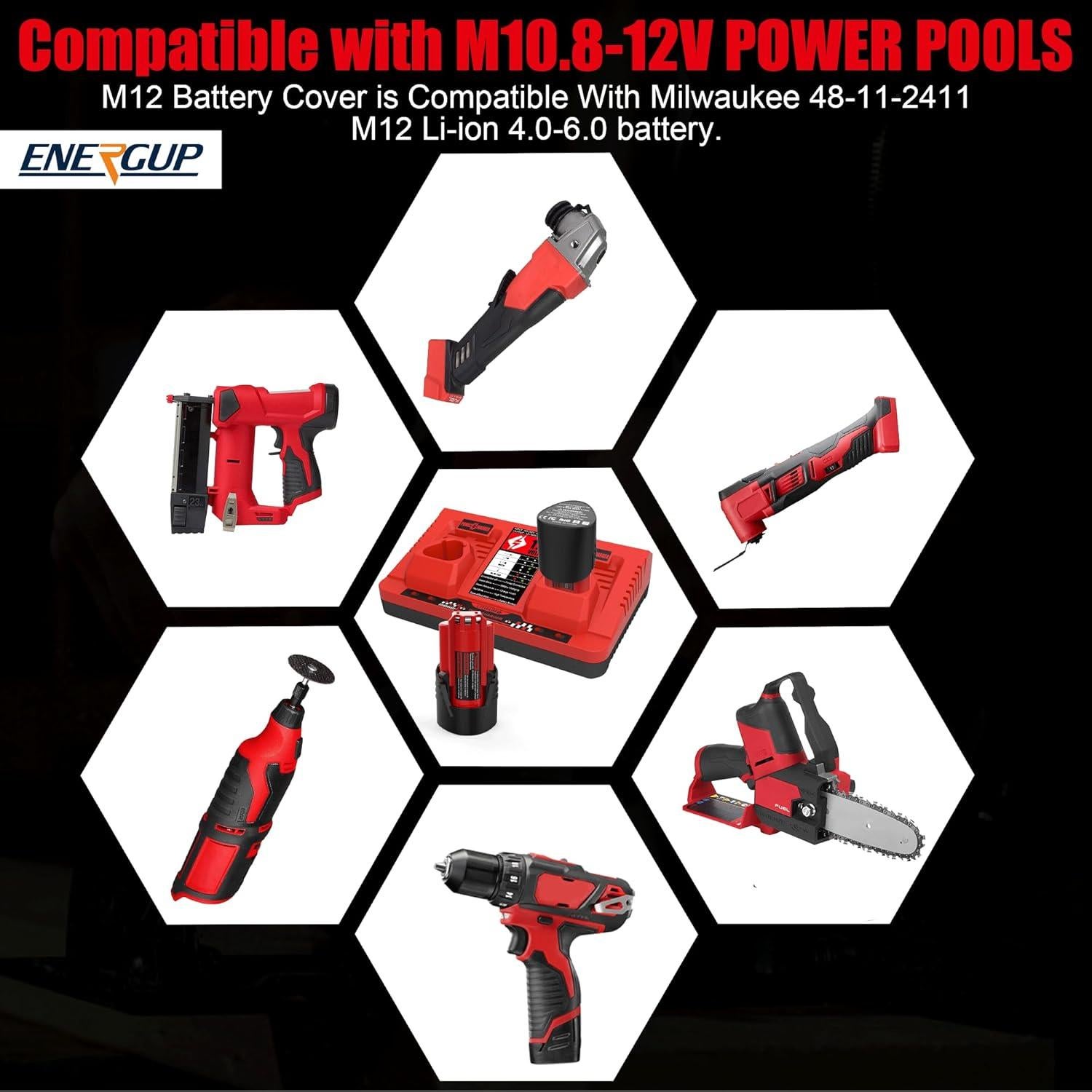 Energup 2Pack Batería 12V 3.5Ah + Cargador Dual Milwaukee