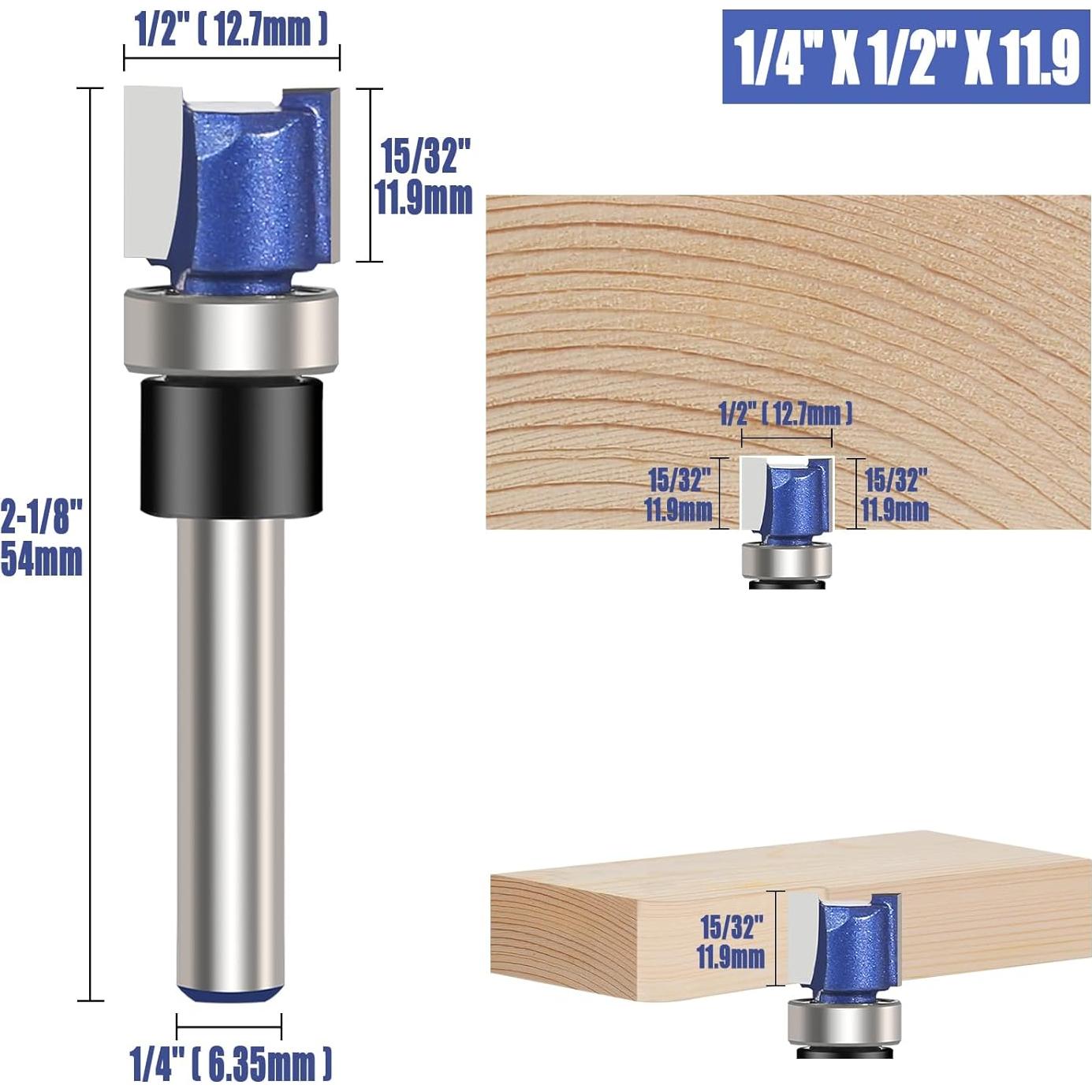 Juego de Brocas de Rebaje Vearter 4PCS 12.7mm con Guía