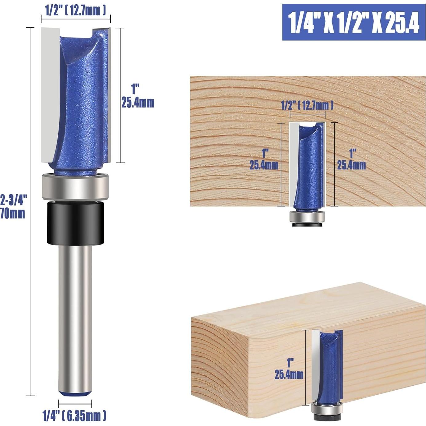 Juego de Brocas de Rebaje Vearter 4PCS 12.7mm con Guía