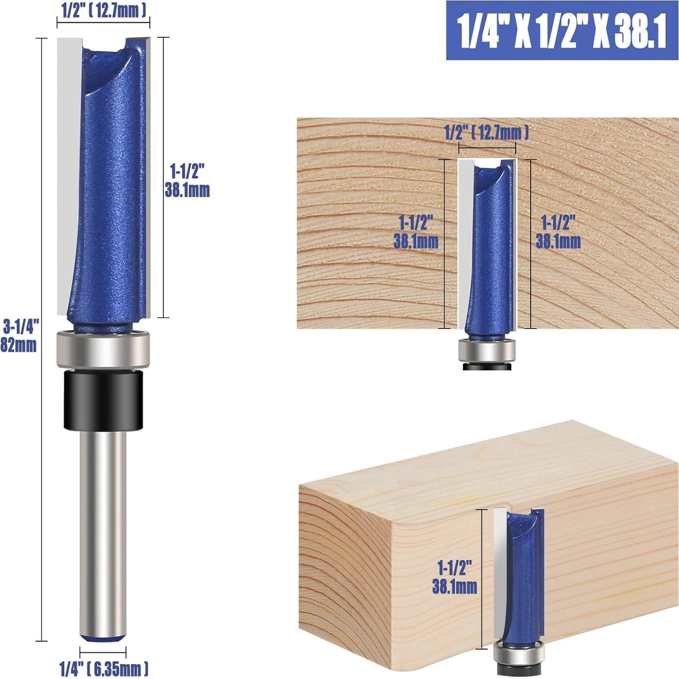 Juego de Brocas de Rebaje Vearter 4PCS 12.7mm con Guía