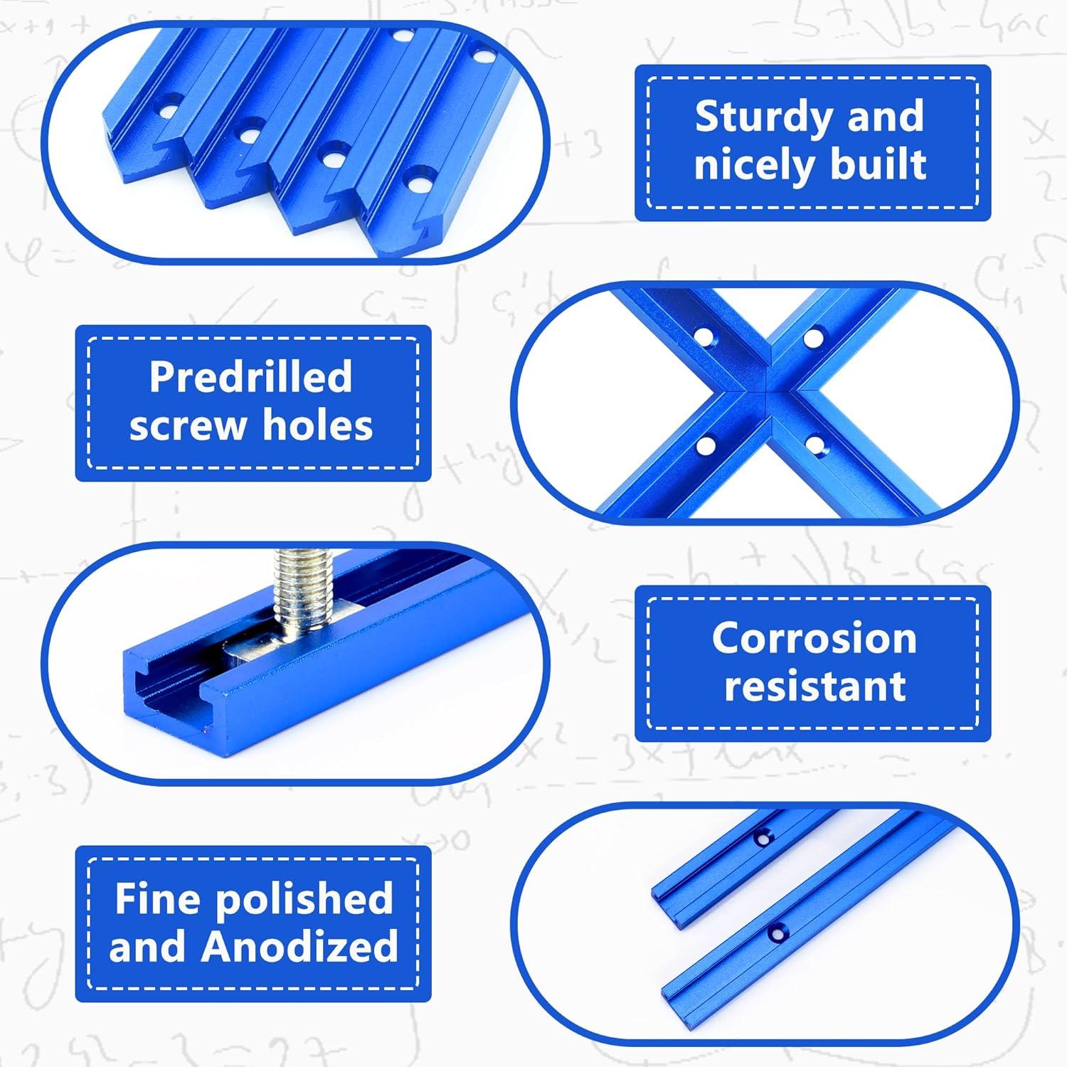 T-Tracks de Aluminio para Carpintería Bikykose - 2 Paquete