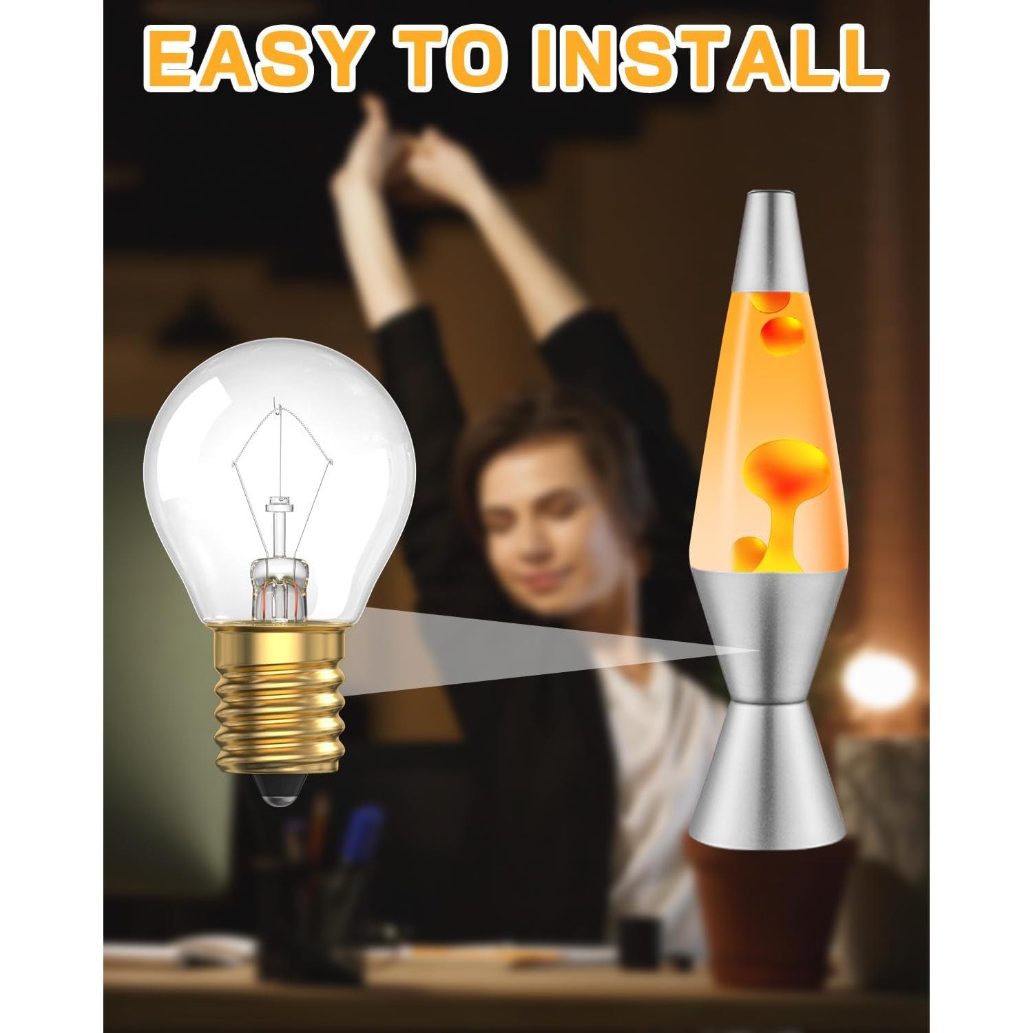 Bombilla de Lava E17 Lusta 25W Regulable 14.5" 2 Piezas