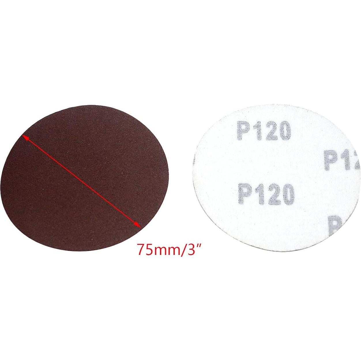 Discos de Lijado Antrader 100 PCS 75mm 120 Grano Óxido de Aluminio