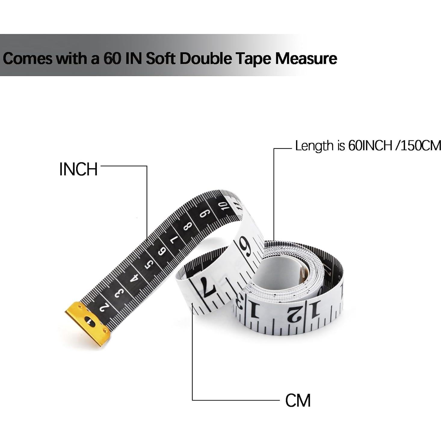 Paquete de 3 Cintas Métricas Retráctiles Doble Cara 1.5m