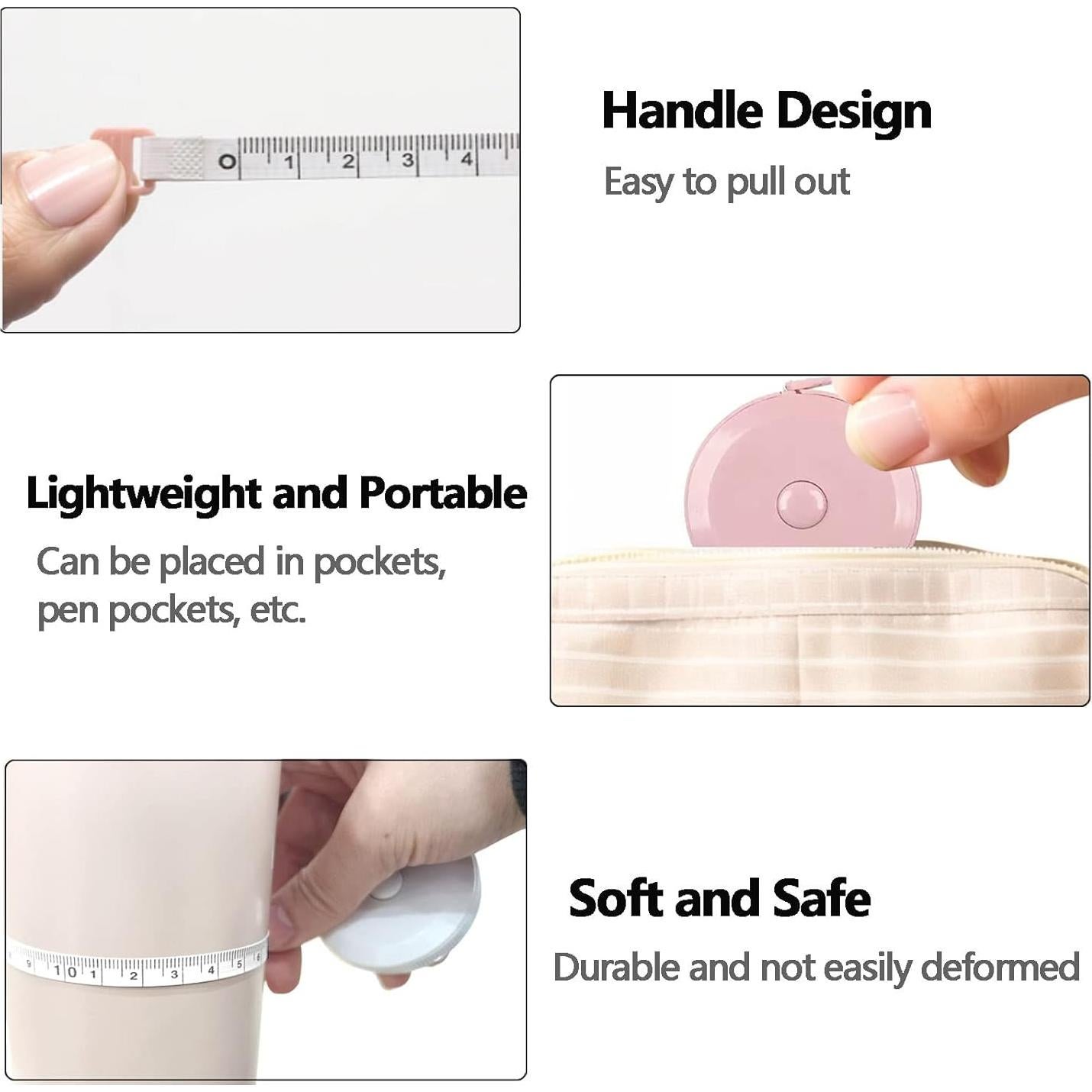Paquete de 3 Cintas Métricas Retráctiles Doble Cara 1.5m