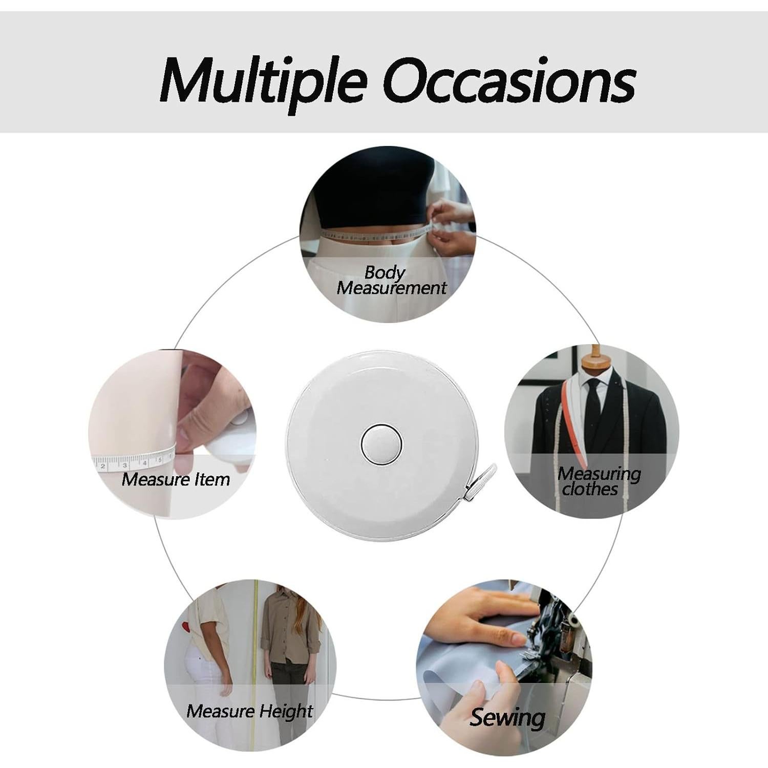Paquete de 3 Cintas Métricas Retráctiles Doble Cara 1.5m