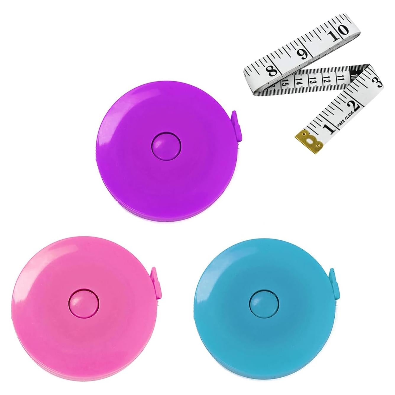 Paquete de 3 Cintas Métricas Retráctiles 1.5m Doble Cara