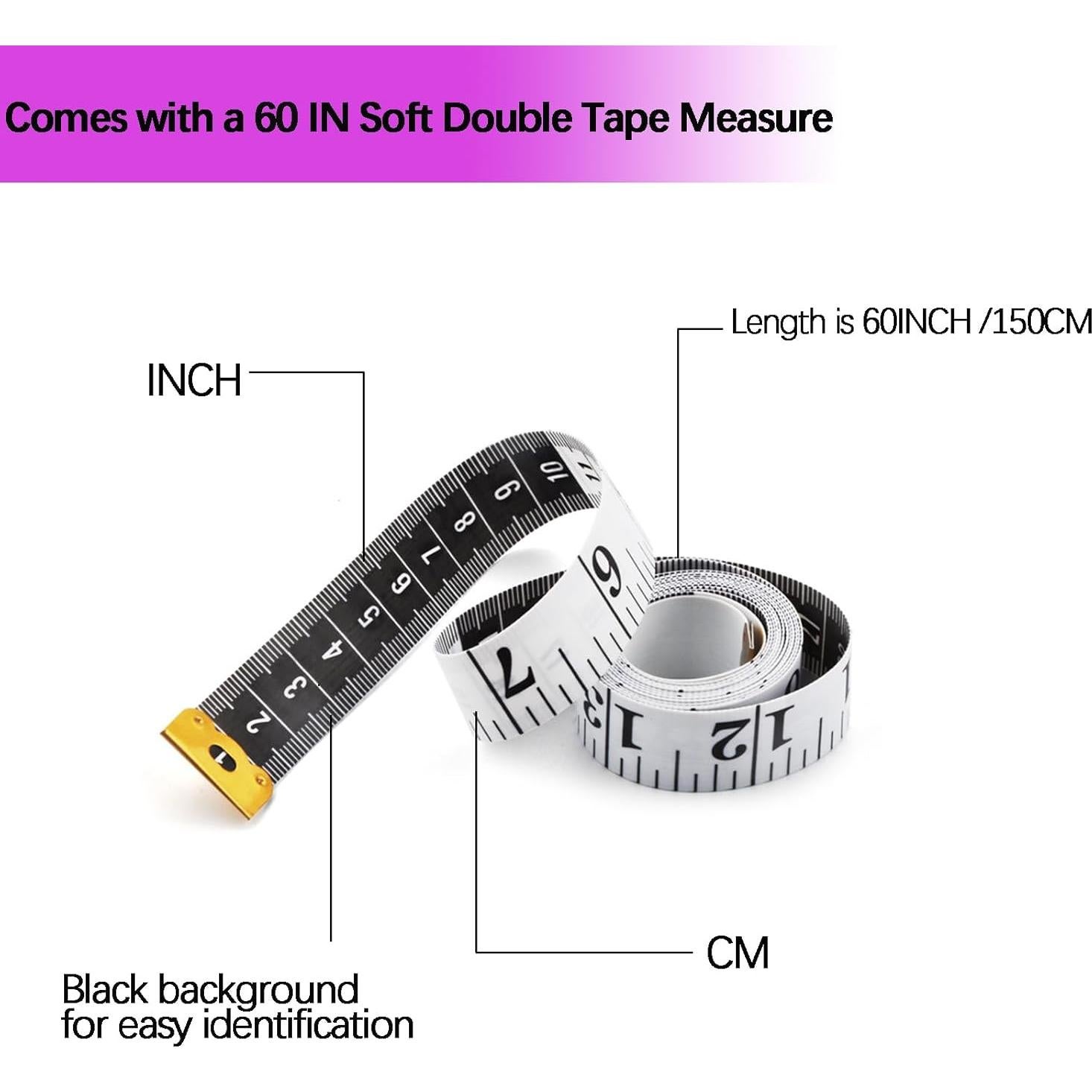 Paquete de 3 Cintas Métricas Retráctiles 1.5m Doble Cara