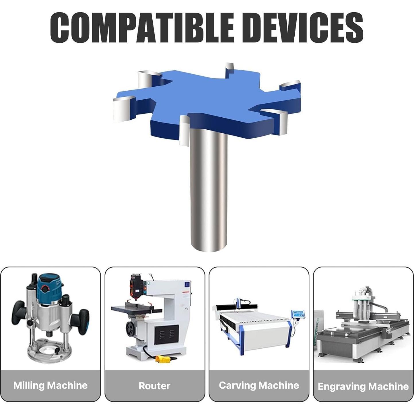 Cortador de Ranuras Vearter 65mm Carburo 6 Alas para Router