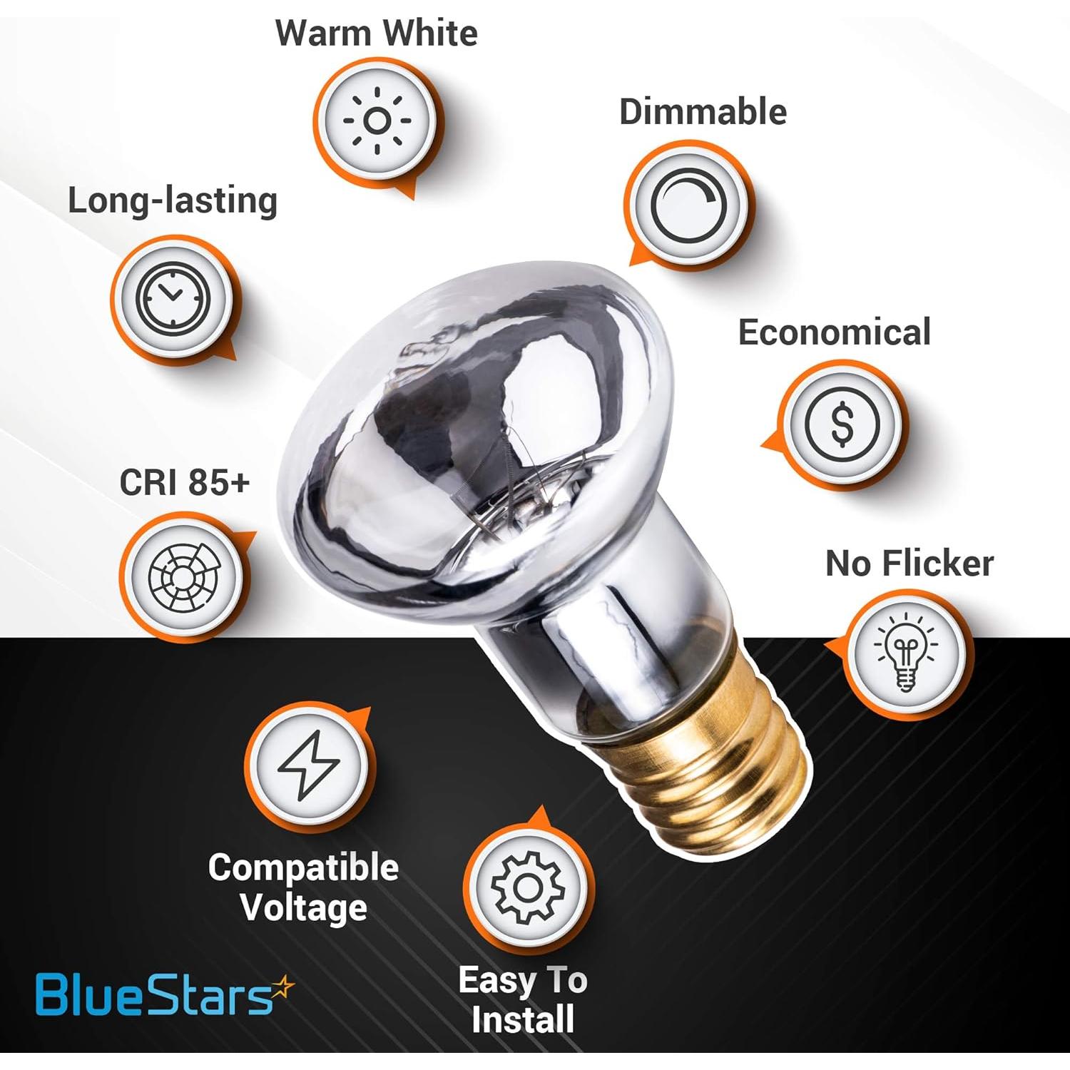 Bombillas Lava R39 E17 25W BlueStars Paquete de 4 Regulables