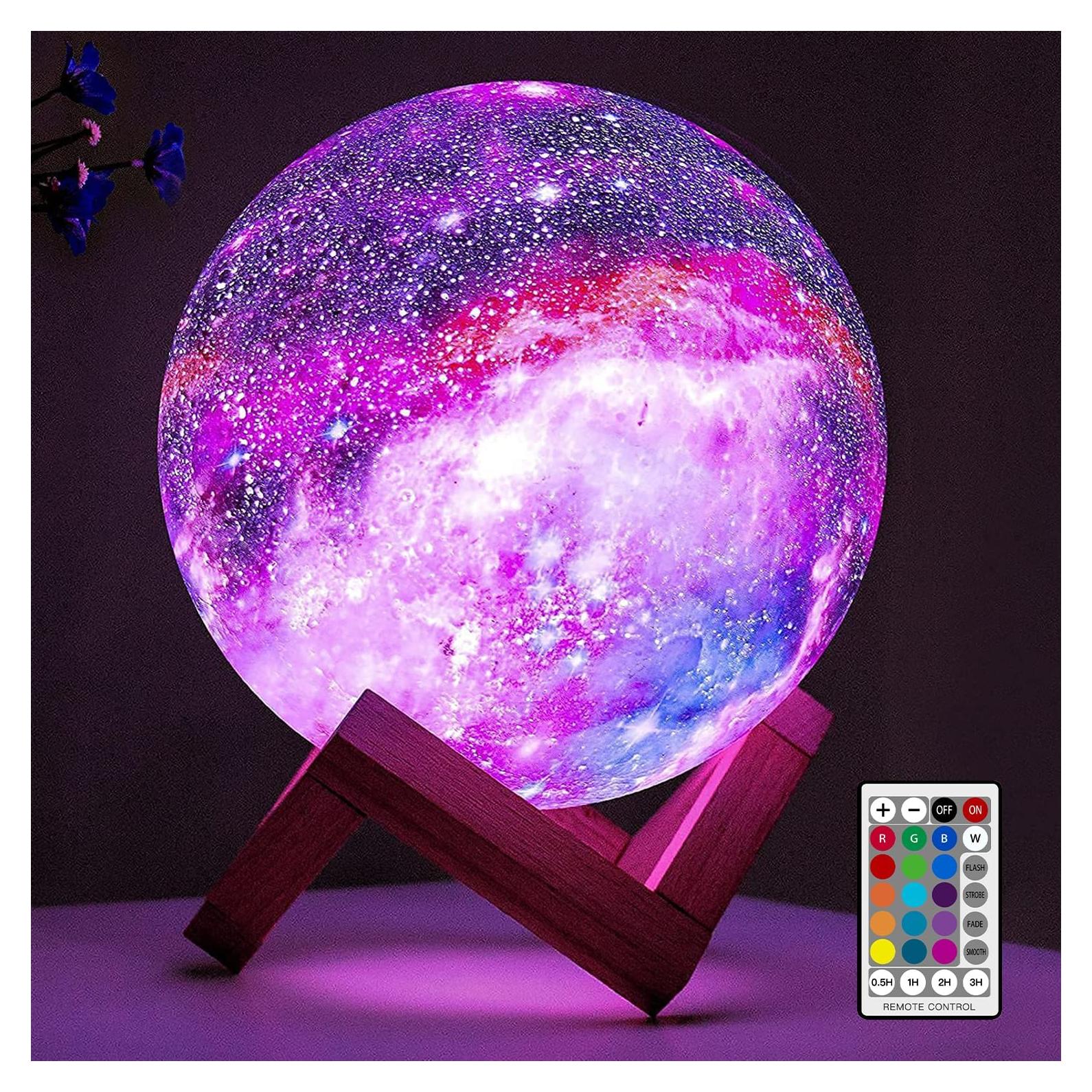 Lámpara de Luna BRIGHTWORLD 3D LED 16 Colores Control Remoto