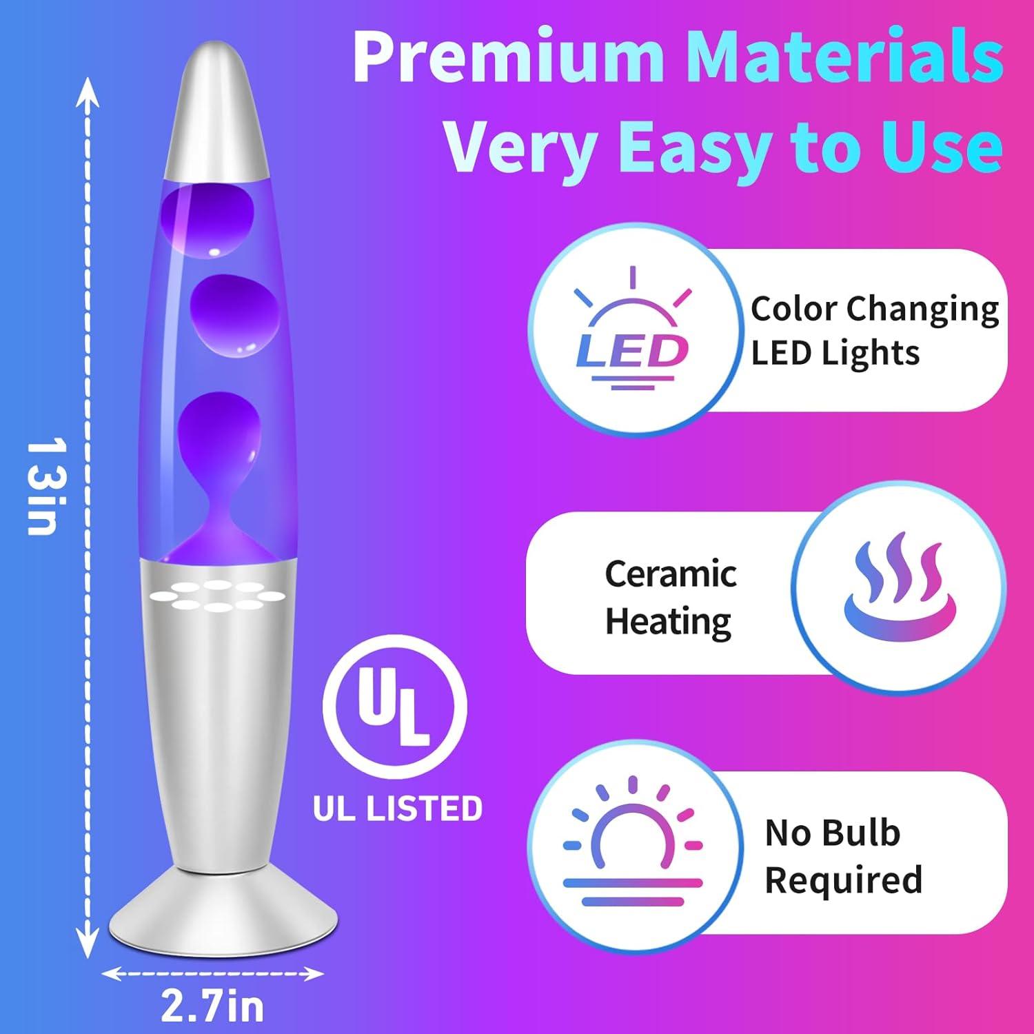 Lámpara LED Cambiante Dalavalampa 33 cm 7 Colores