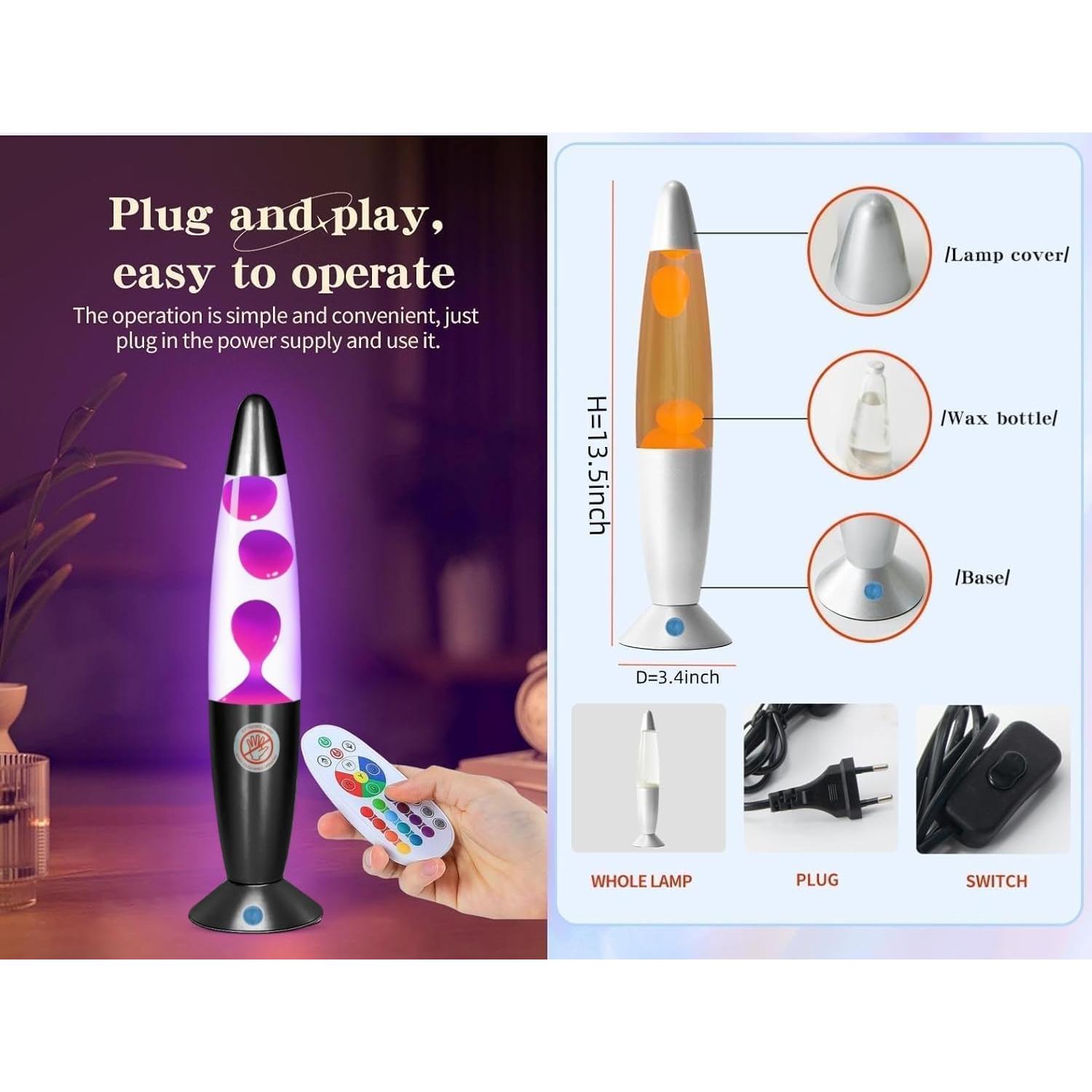 Lámpara LED Magma LEHAHA 34.29 cm - Control Remoto 16 Colores